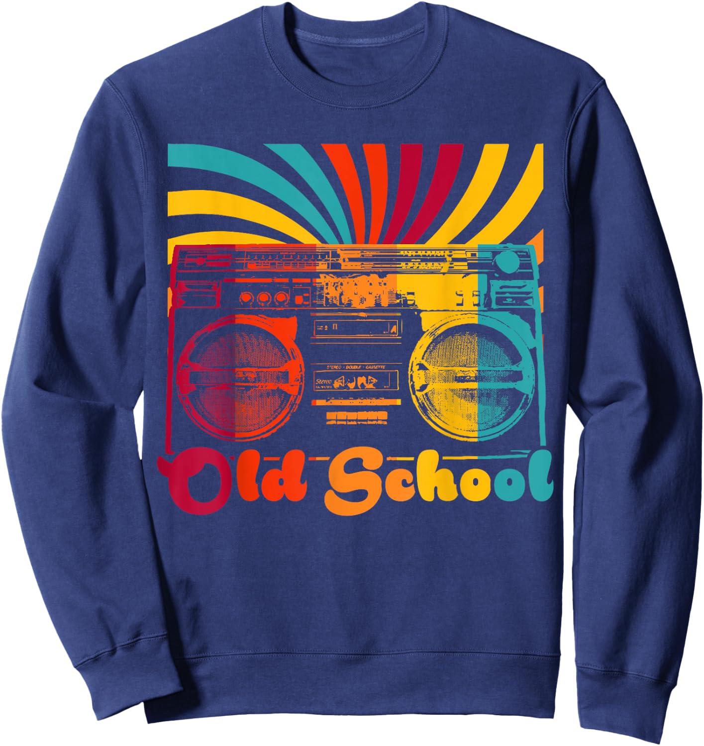 Retro Old School Cool Portable Boombox cassette HipHop Gift Sweatshirt - Sweatshirt | Navy