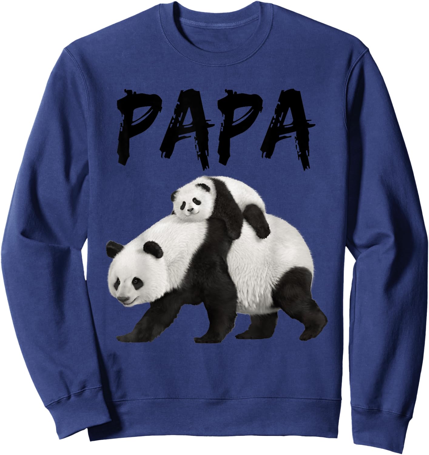 Cool Graphic Design Panda Papa Bear Dad Sweatshirt - Sweatshirt | Navy