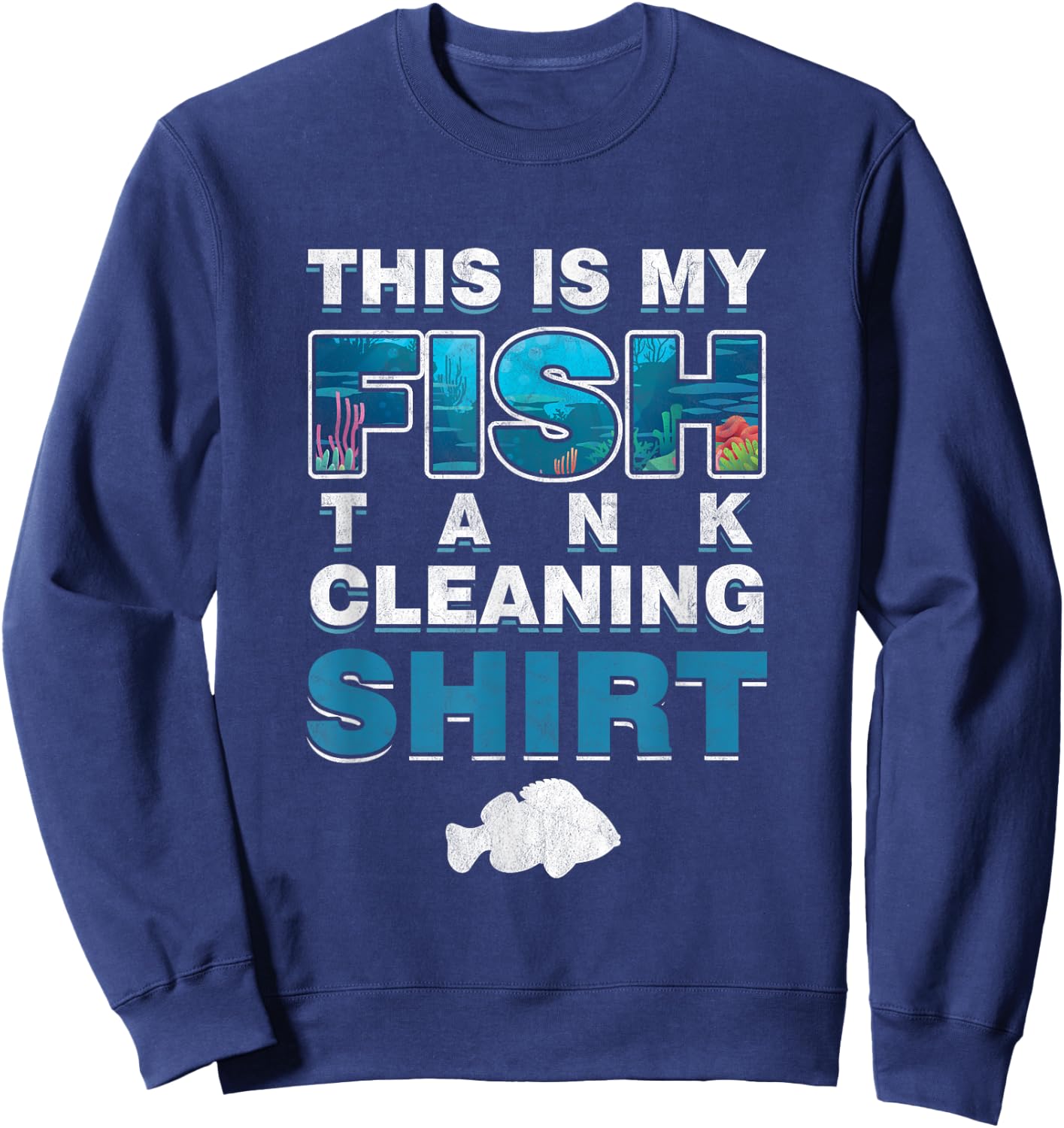Aquarianer Godlfisch Fischzucht Haustiere -Adults Black Small Modern Short Sleeve Christmas Birthday Fishing Lifestyle Gift Sweatshirt - Sweatshirt | Navy