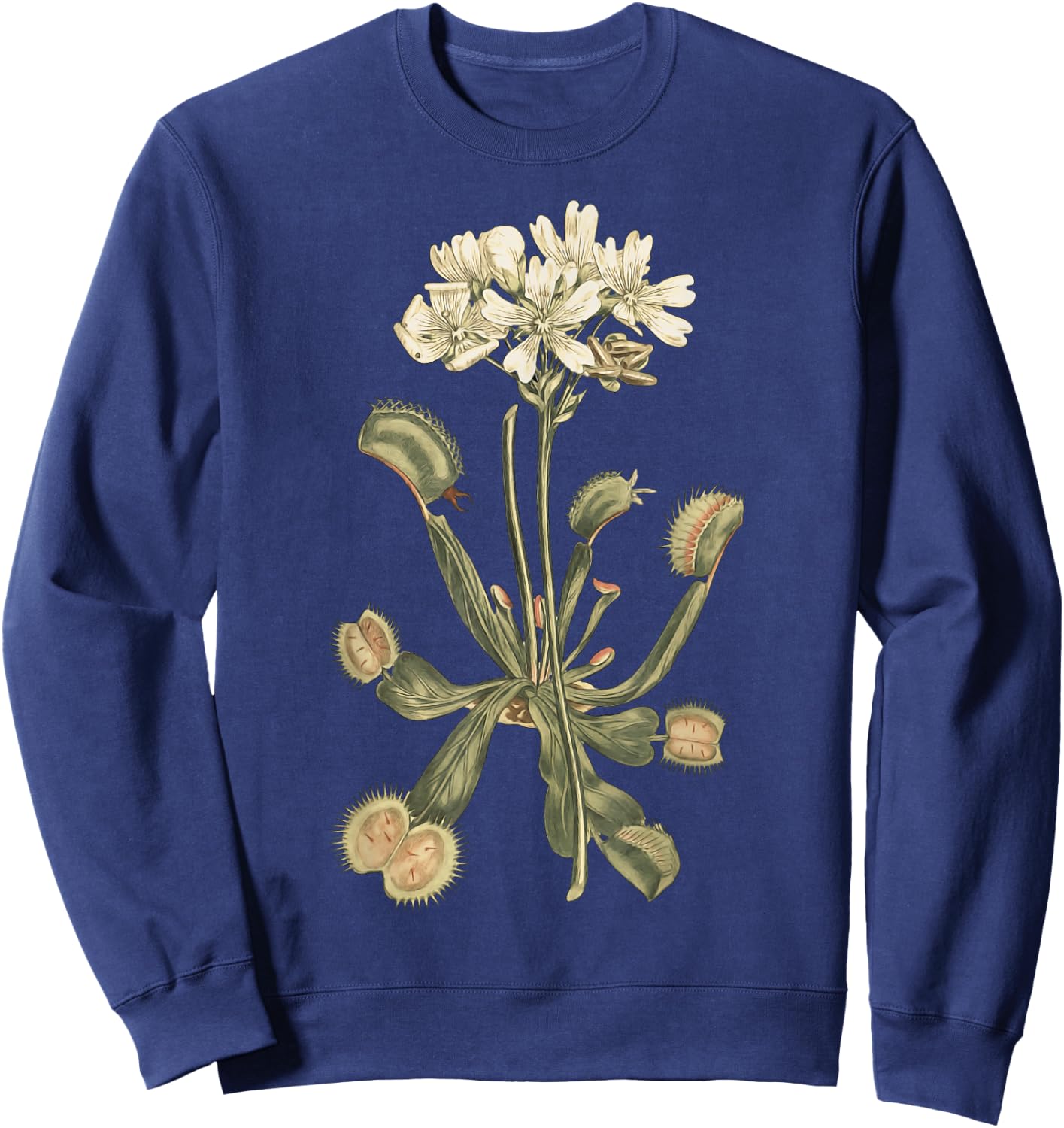 Carnivorous Plants Venus Fly Trap Carnivore Flower Sweatshirt - Sweatshirt | Navy