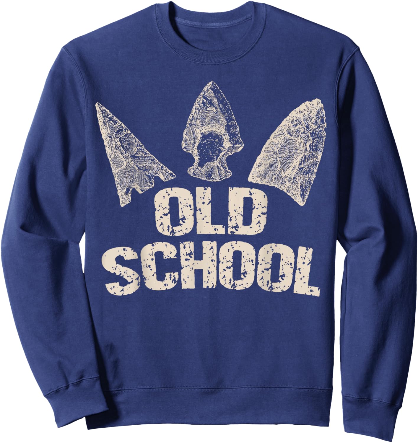 Vintage Arrowhead Hunting Old School Archery Arrow Heads Sweatshirt - Sweatshirt | Navy