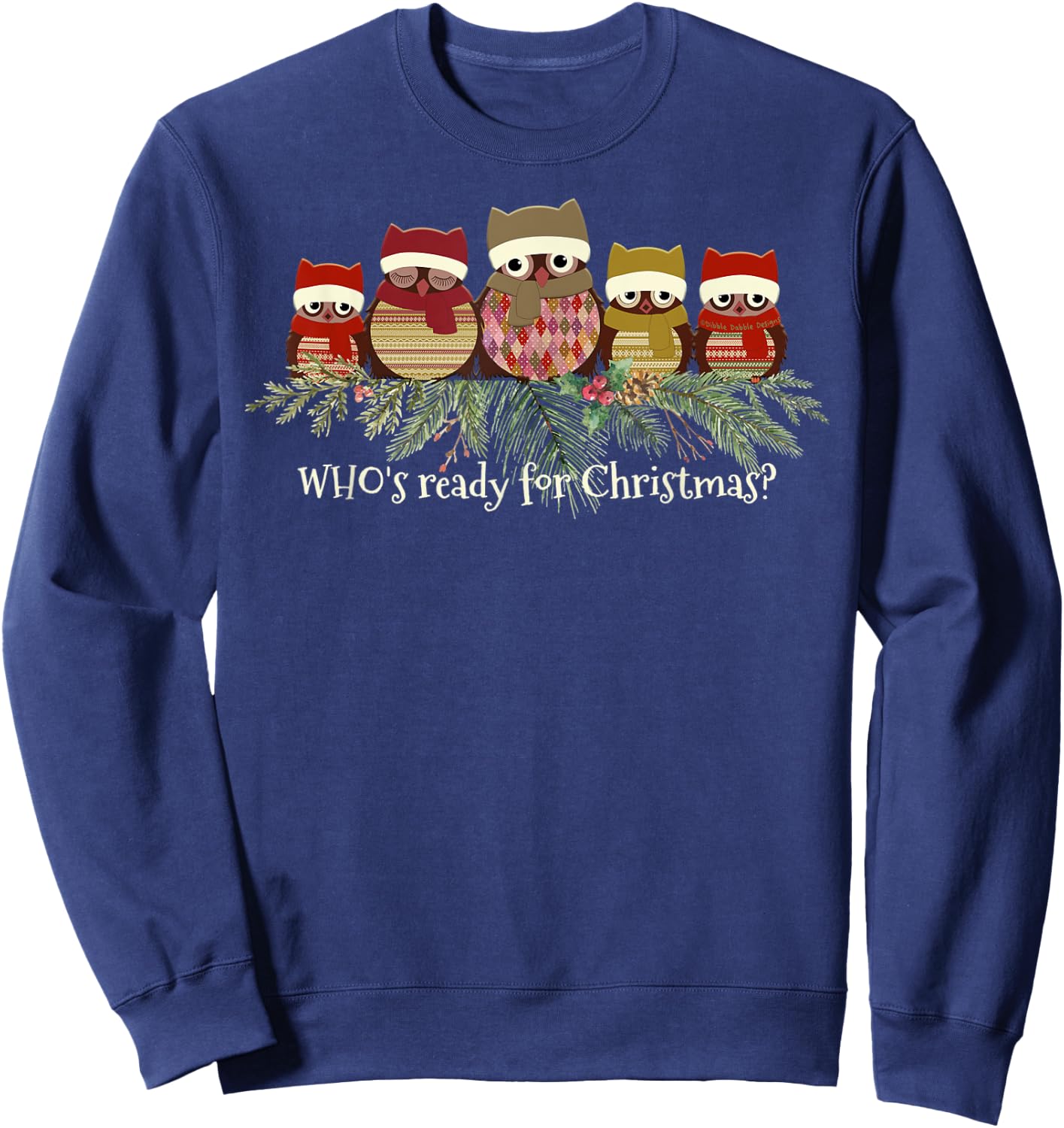 Owl Lover's Who's Ready for Christmas Sweatshirt - Sweatshirt | Navy