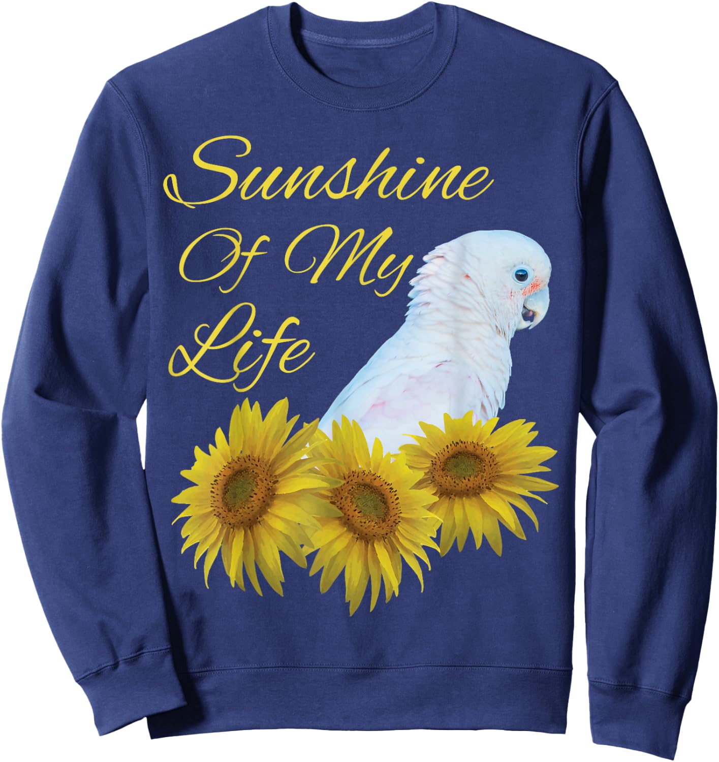Goffins Cockatoo Parrot Sunshine Sunflower Sweatshirt - Sweatshirt | Navy