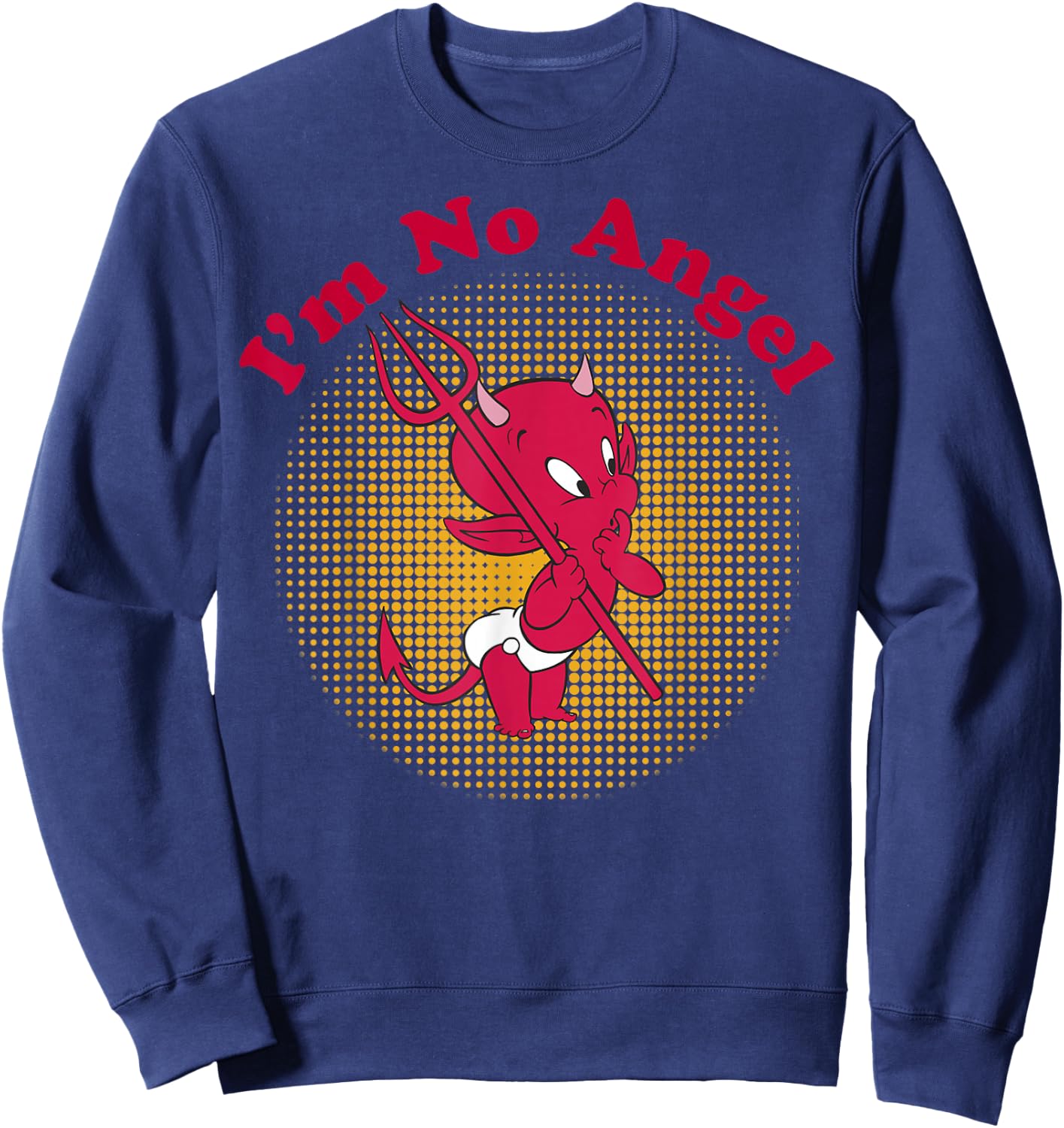 Hot Stuff The Little Devil I'm No Angel Portrait Sweatshirt - Sweatshirt | Navy