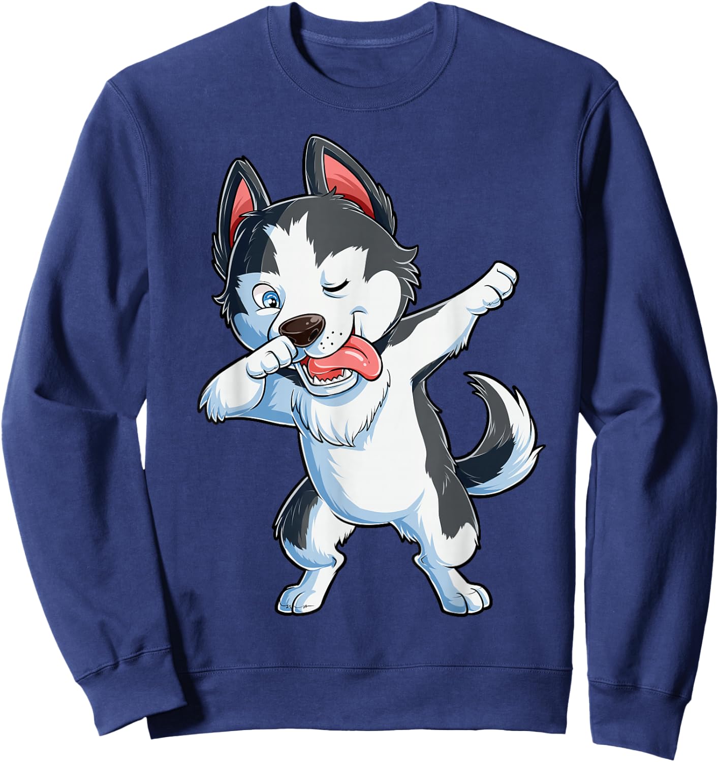 Dabbing Siberian Husky Dog Lover Boys Kids Dab Funny Gifts Sweatshirt - Sweatshirt | Navy