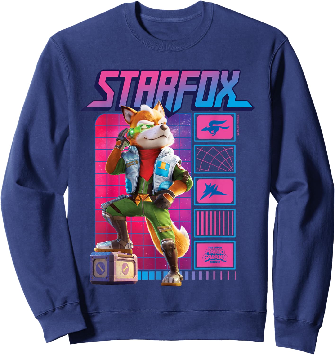 The Super Mario Galaxy Movie Fox McCloud Retro Hero Sweatshirt - Sweatshirt | Navy
