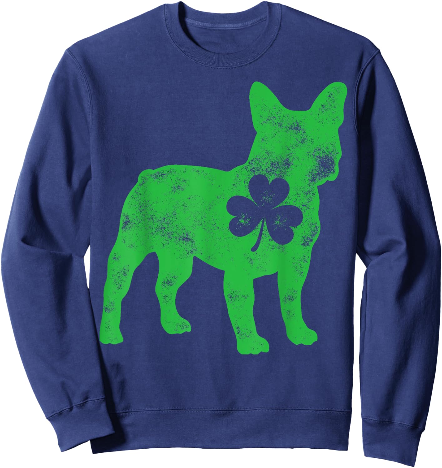 French Bulldog St Patricks Day Boys Men Dog Shamrock Gift Sweatshirt - Sweatshirt | Navy