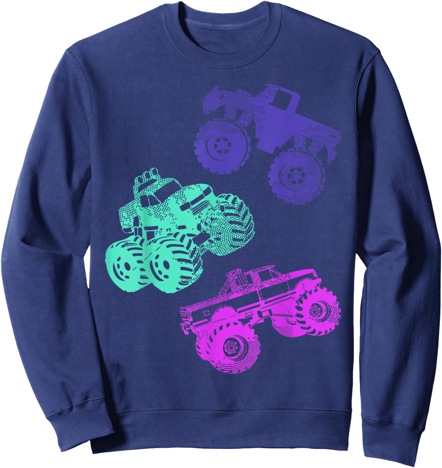 Girls Like Monster Trucks Too Women Monster Truck Sweatshirt - Sweatshirt | Navy