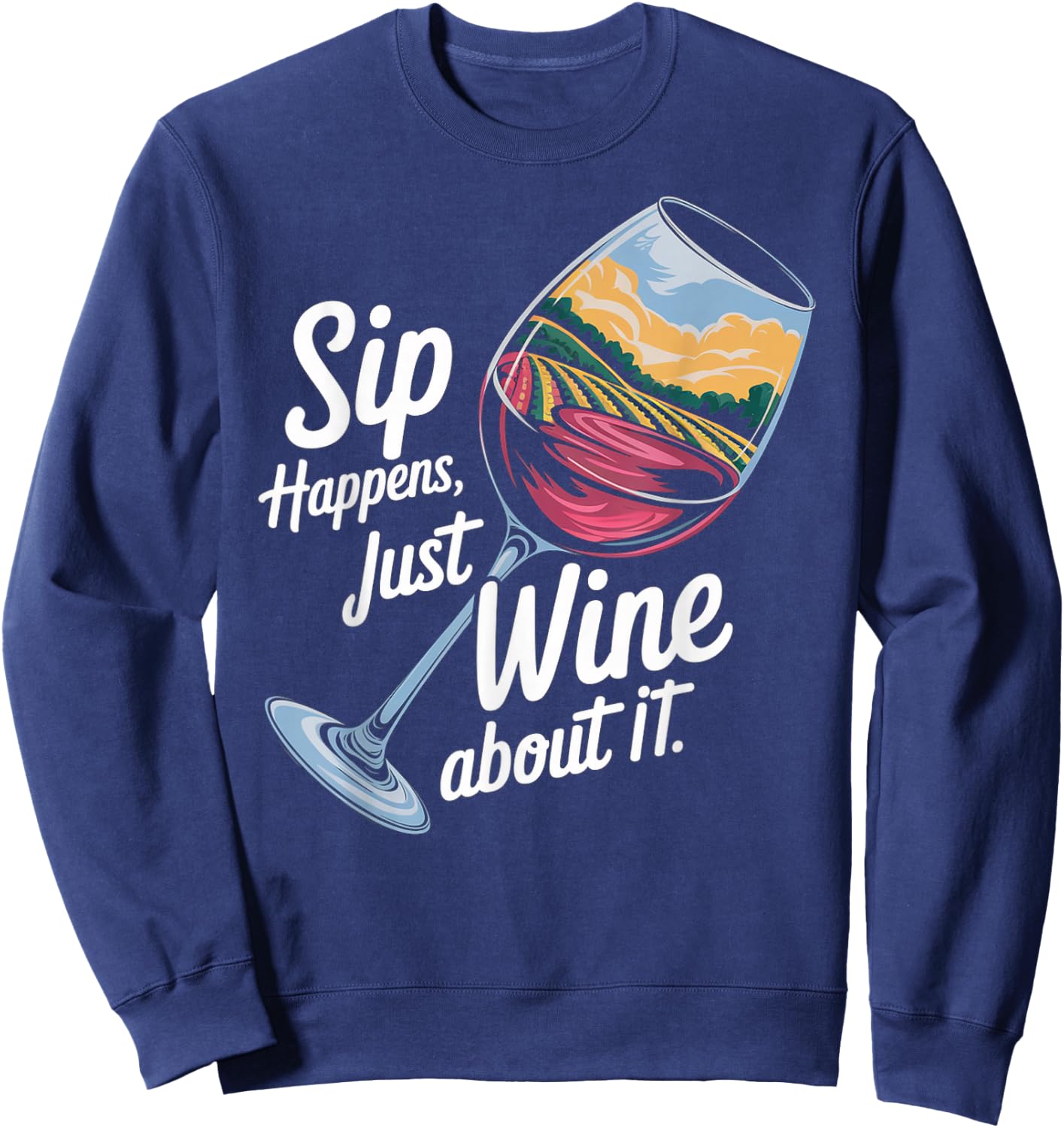 Artistic Wine Glass Sweatshirt - Sweatshirt | Navy
