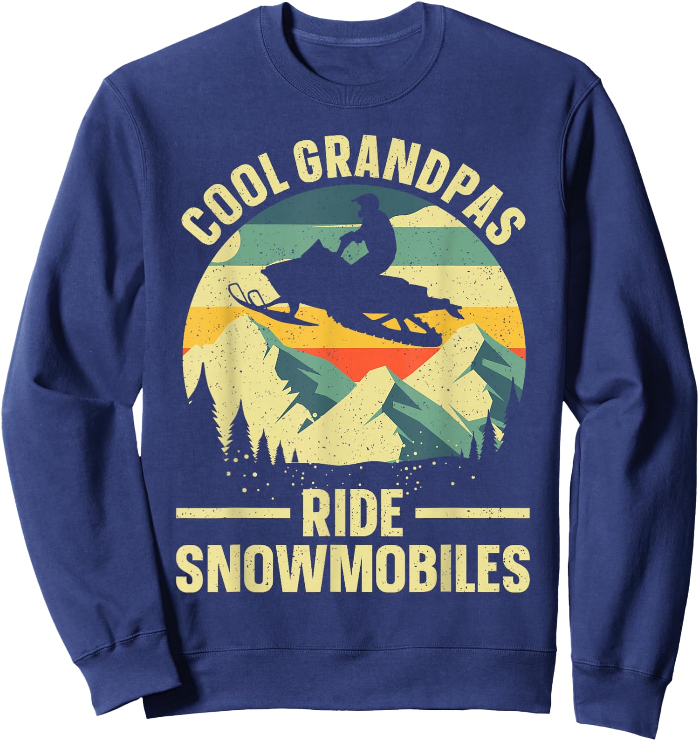 Cool Snowmobile Art Grandpa Snowmobiling Snowmobile Sweatshirt - Sweatshirt | Navy