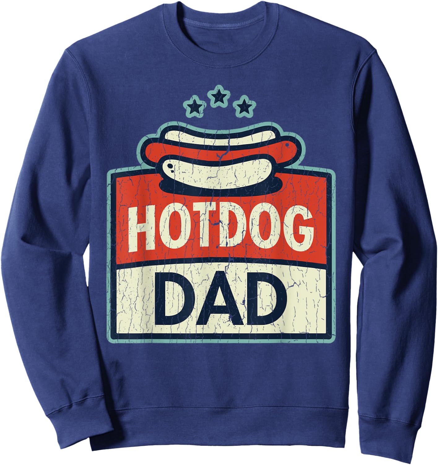 Funny Hotdog Dad Hot Dog Outfit Clothes Gift Father Sweatshirt - Sweatshirt | Navy