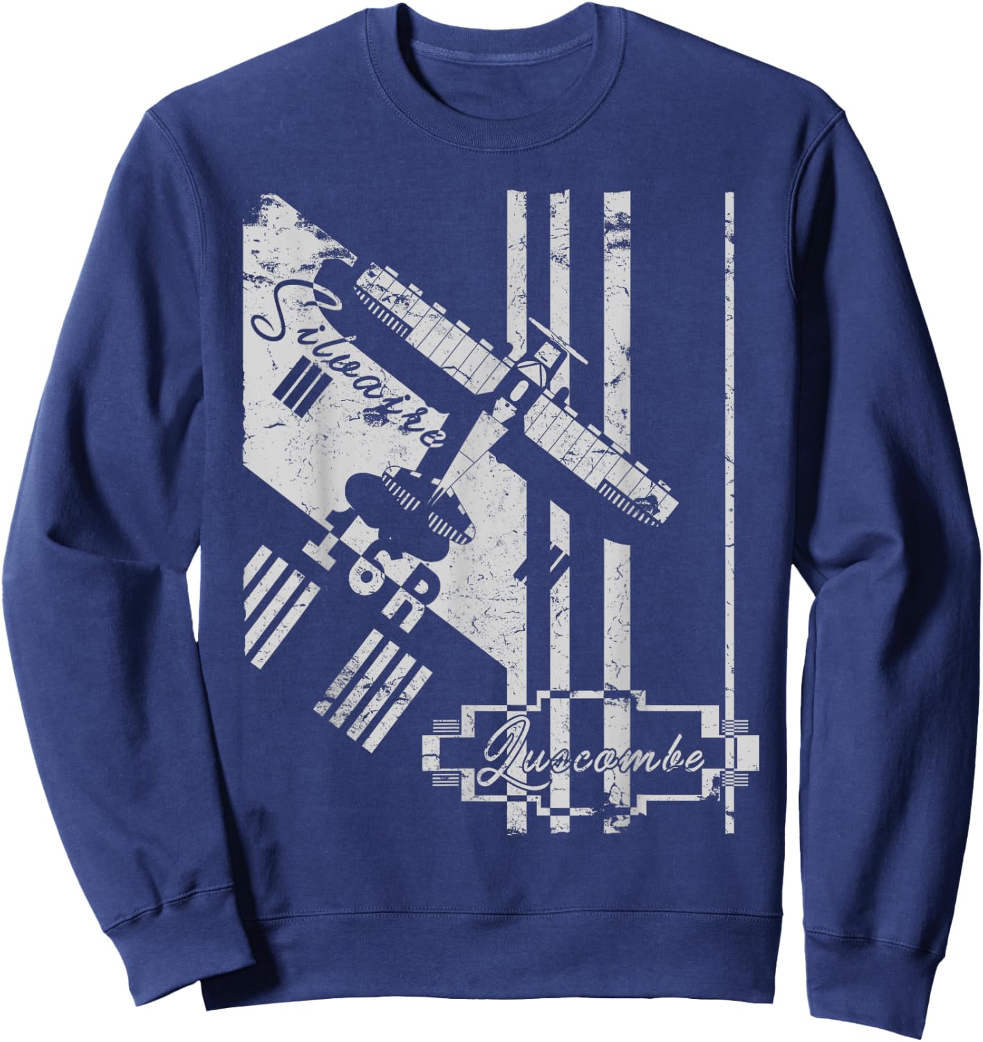 Luscombe Silvaire 8A Art Deco Vintage Aircraft Pilot Sweatshirt - Sweatshirt | Navy