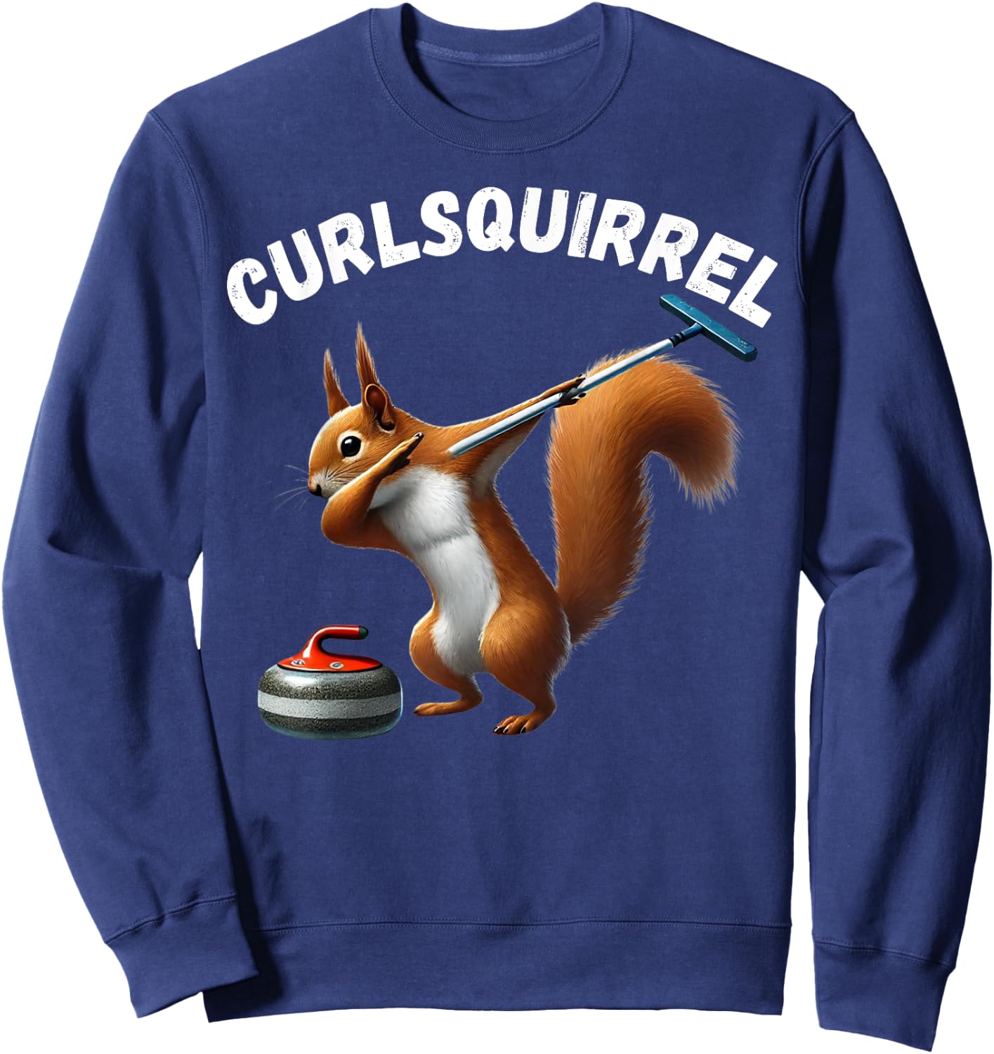 Curlsquirrel Funny Curling Squirrels Curler Man Woman Sweatshirt - Sweatshirt | Navy