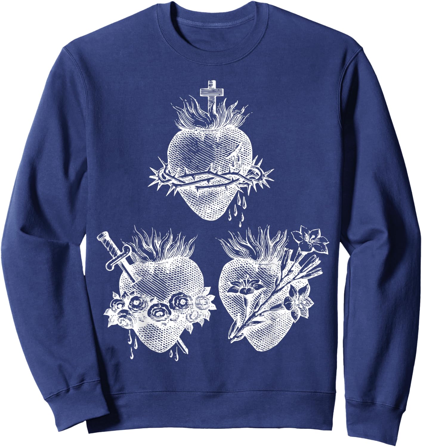 Sacred Heart of Jesus and Immaculate Heart of Mary Joseph 3W Sweatshirt - Sweatshirt | Navy
