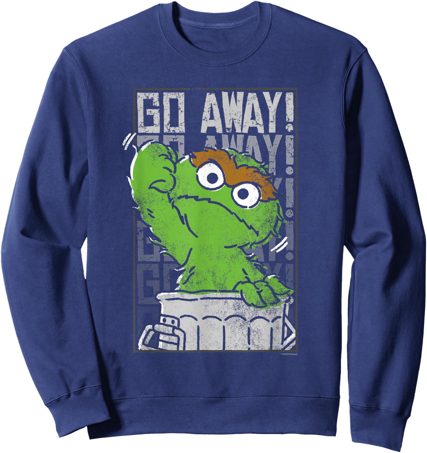 Sesame Street Oscar The Grouch Go Away Sweatshirt - Sweatshirt | Navy