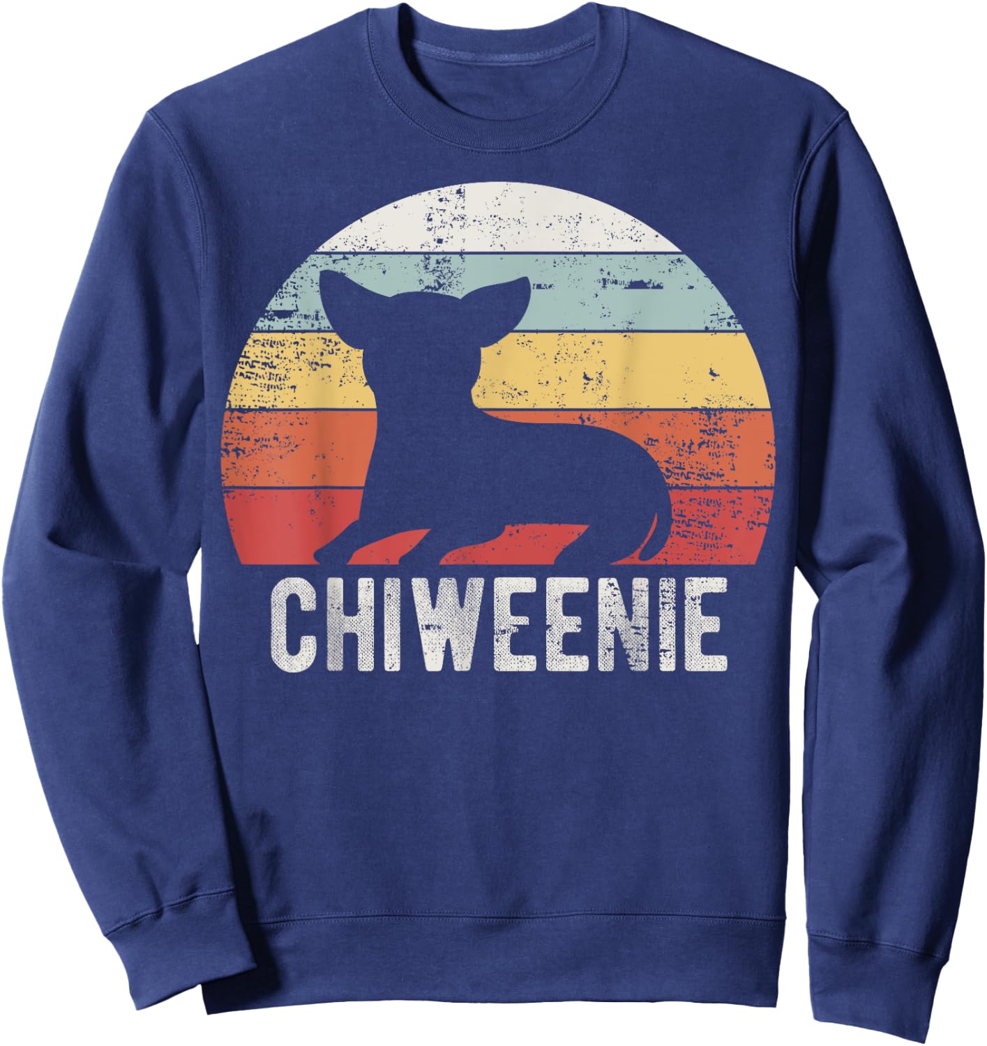 Cute Retro Chiweenie Silhouette Gift Chiweenies Sweatshirt - Sweatshirt | Navy