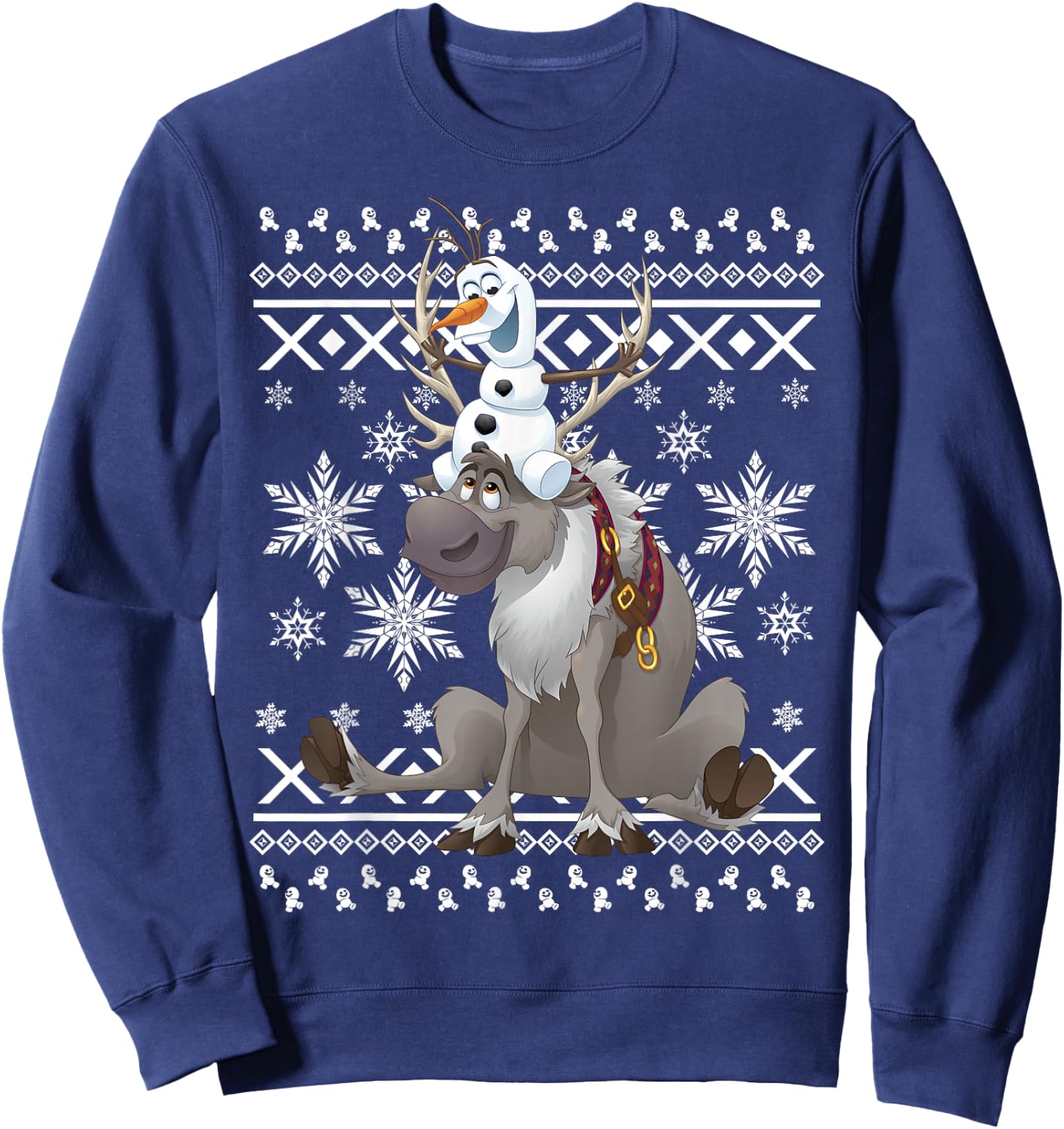 Disney Frozen Olaf Sven Riding Antlers Ugly Sweater Sweatshirt - Sweatshirt | Navy