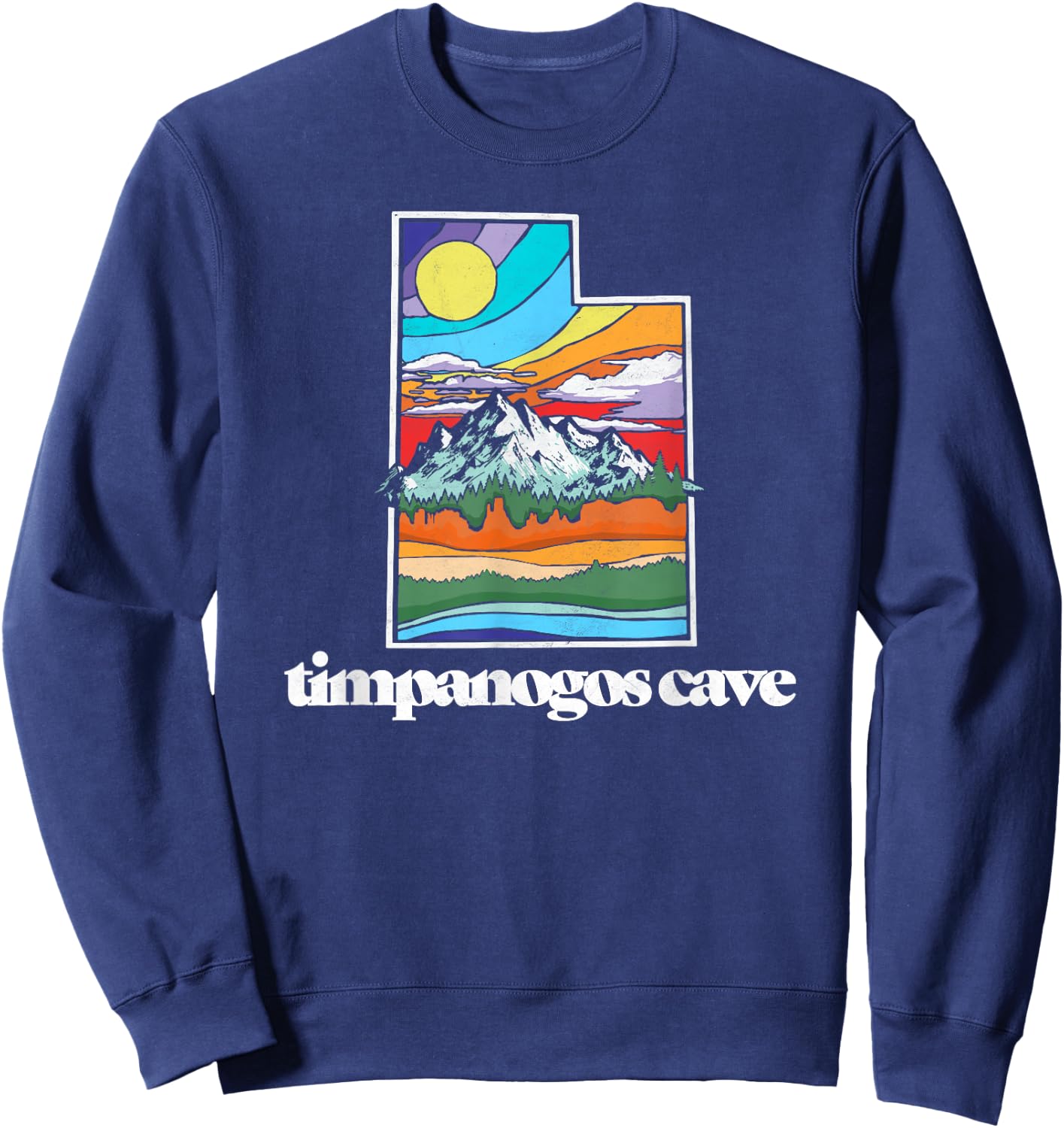 Timpanogos Cave Utah Vintage Nature Outdoor Graphic Sweatshirt - Sweatshirt | Navy