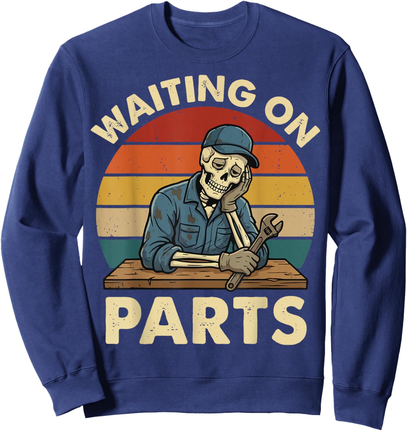 Waiting On Parts Skeleton Sweatshirt - Sweatshirt | Navy