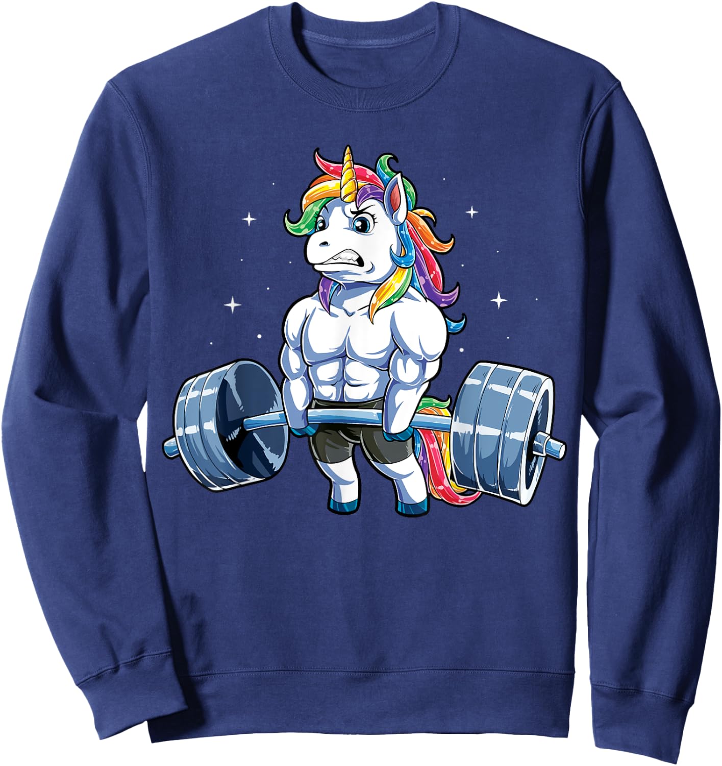 Unicorn Weightlifting T shirt Deadlift Fitness Gym Women Sweatshirt - Sweatshirt | Navy