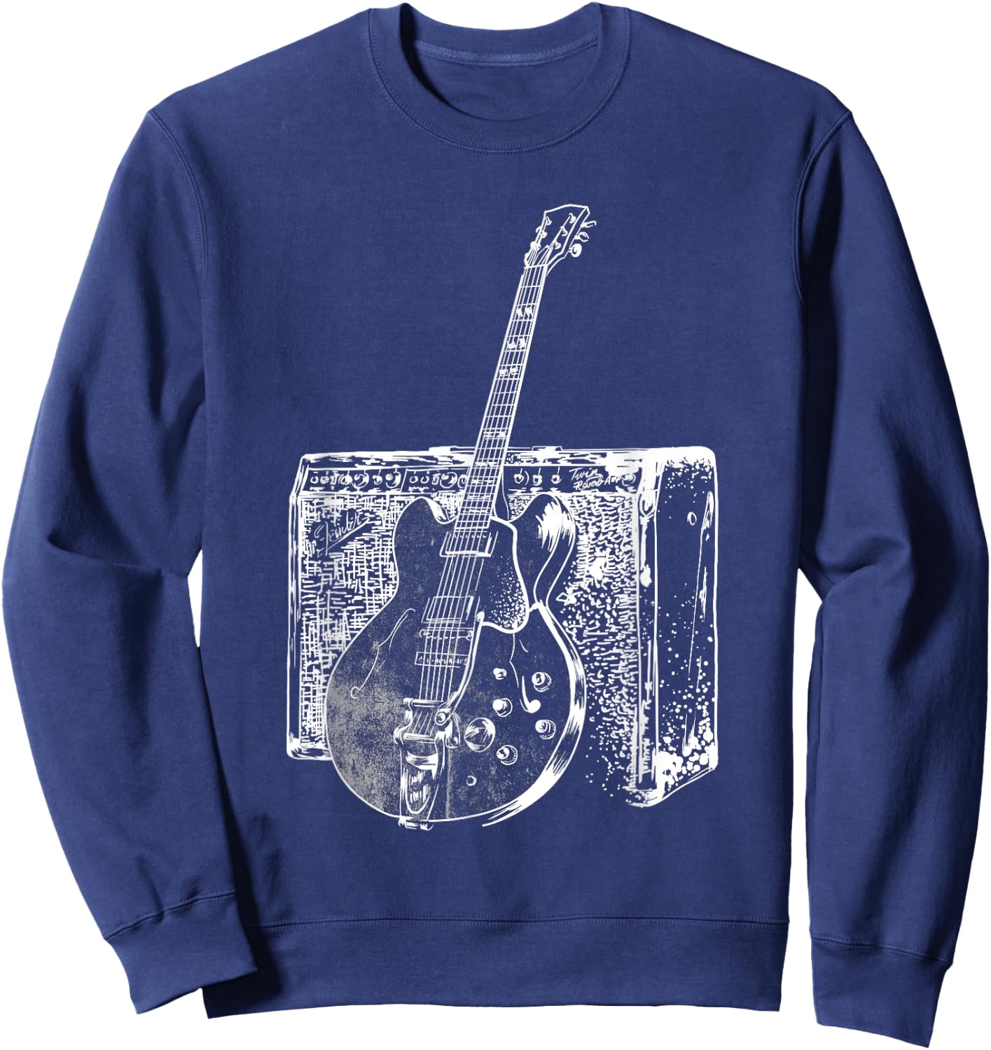 Legendary Electric Blues Guitar And Amp Musician Sweatshirt - Sweatshirt | Navy