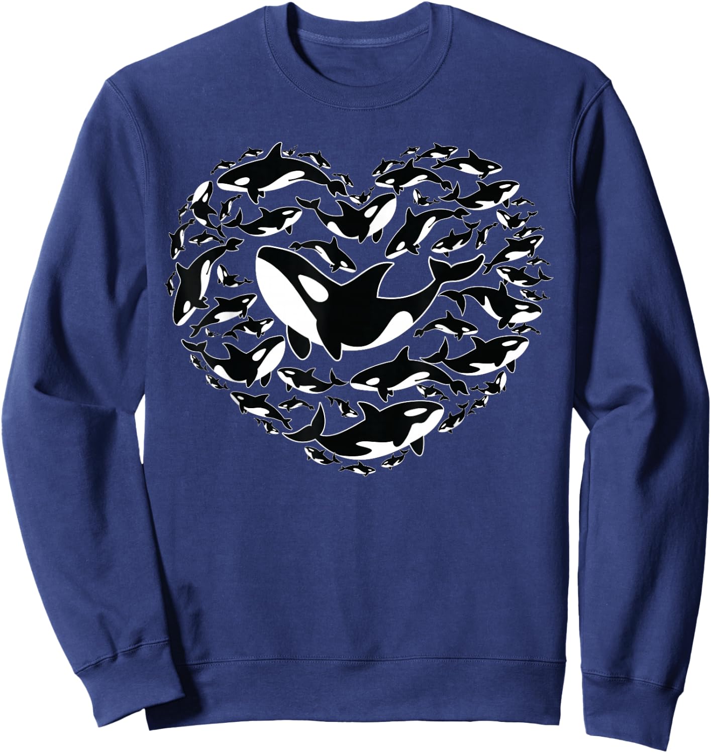 Valentine's Day Orca Whale Sea Panda as Men Women Kids Sweatshirt - Sweatshirt | Navy