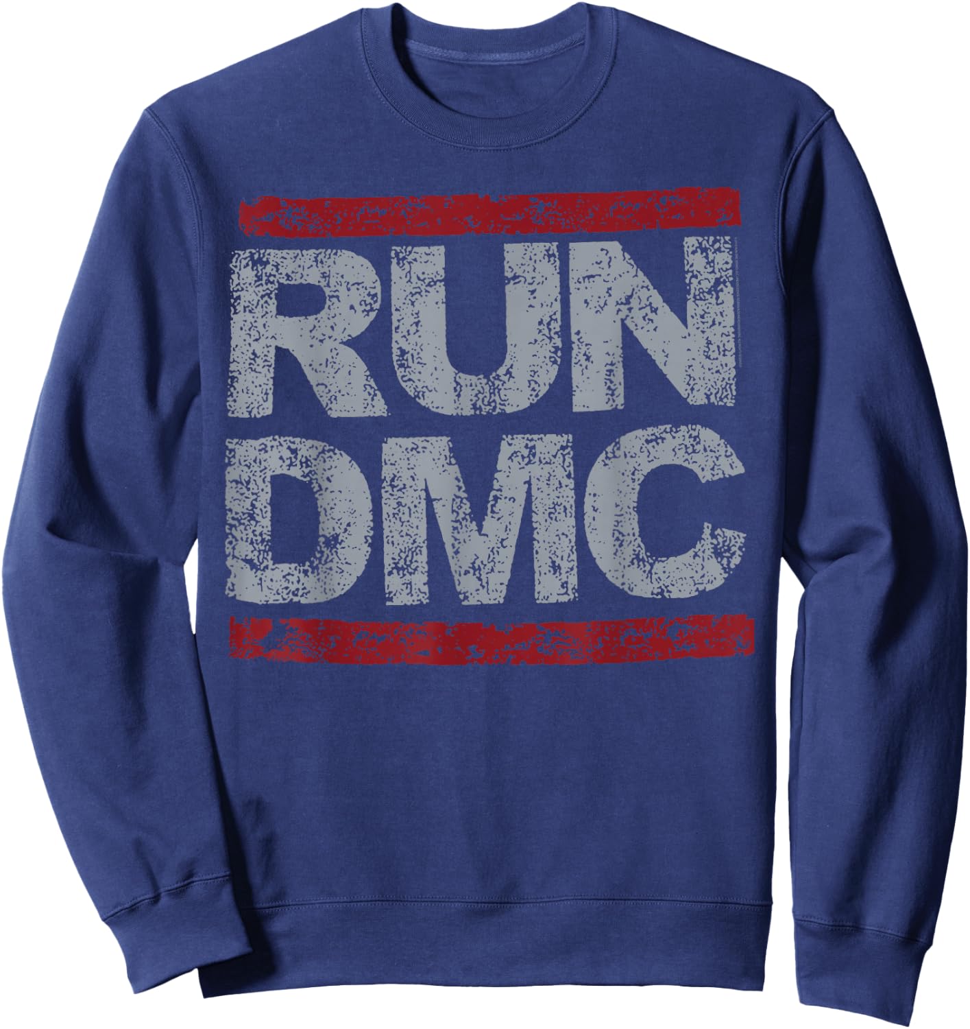 Run DMC Official Grunge Logo Sweatshirt - Sweatshirt | Navy