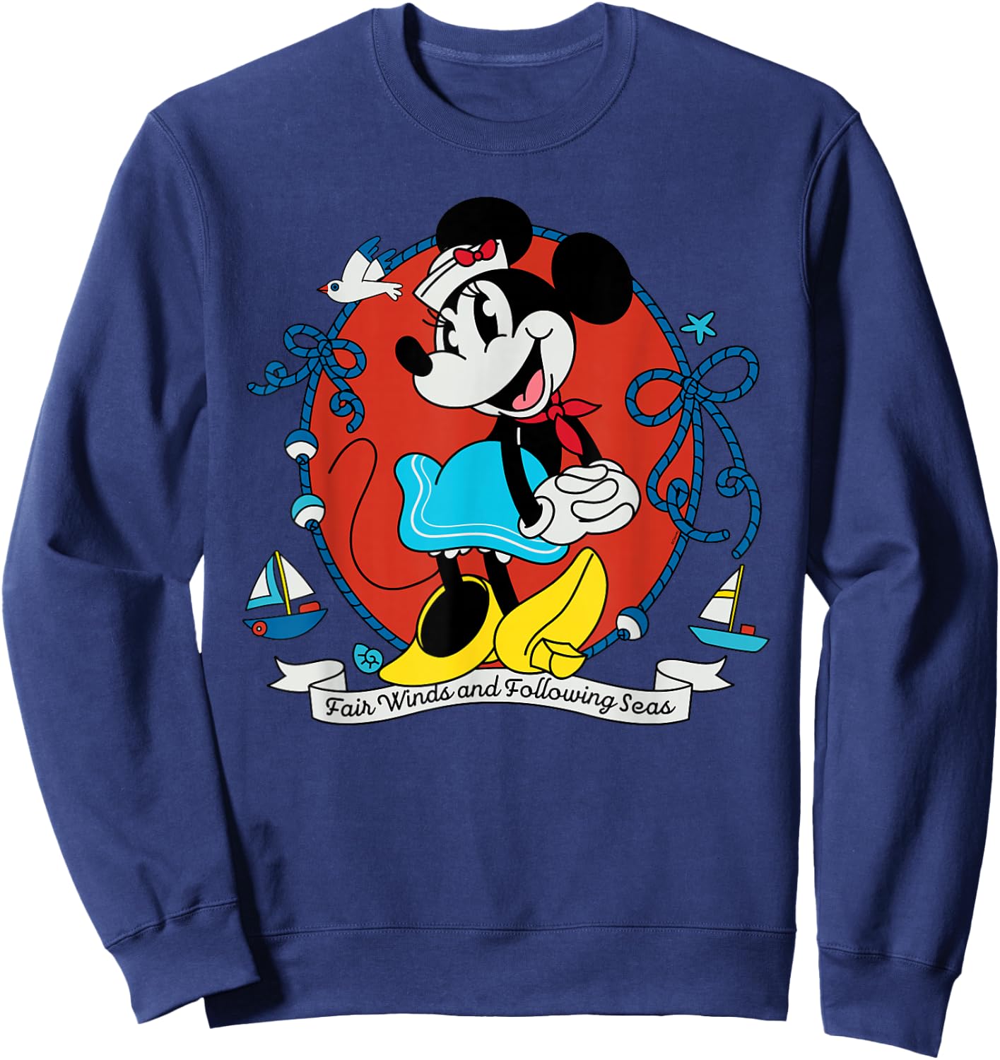 Disney Cruise Sailor Minnie Mouse Fair Winds Vacation at Sea Sweatshirt - Sweatshirt | Navy