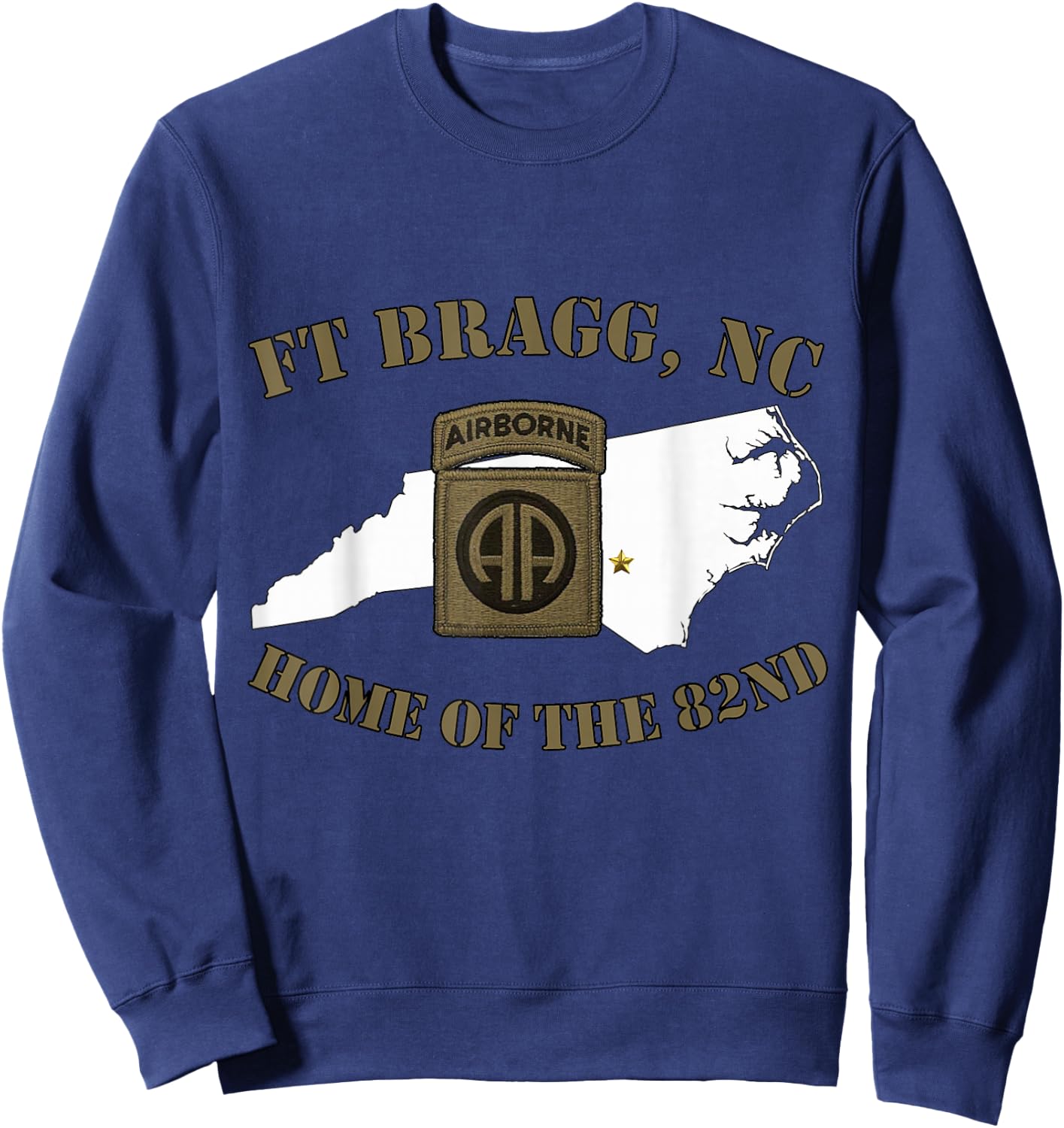 Fort Bragg Military Base-Army Post-Fayetteville, NC design Sweatshirt - Sweatshirt | Navy