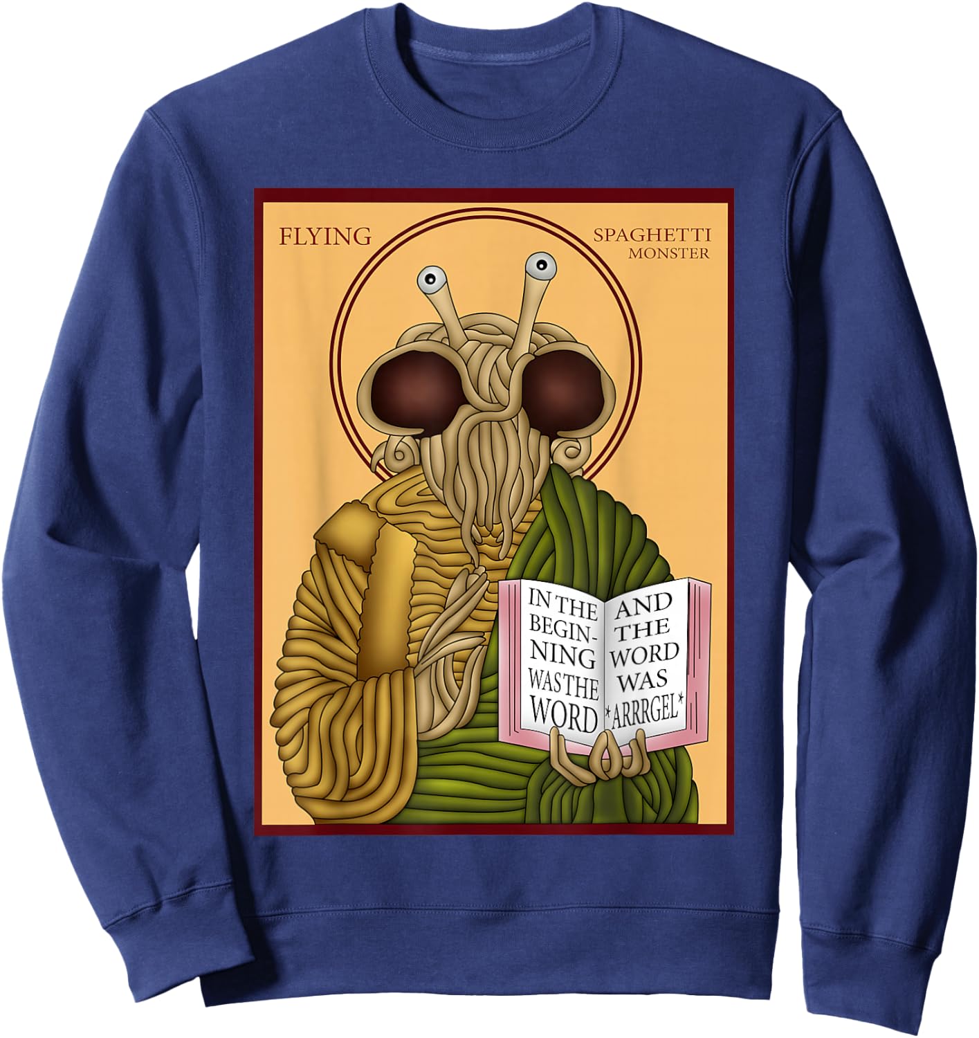 Flying Spaghetti Monster Tea | FSM, Pastafarian Sweatshirt - Sweatshirt | Navy