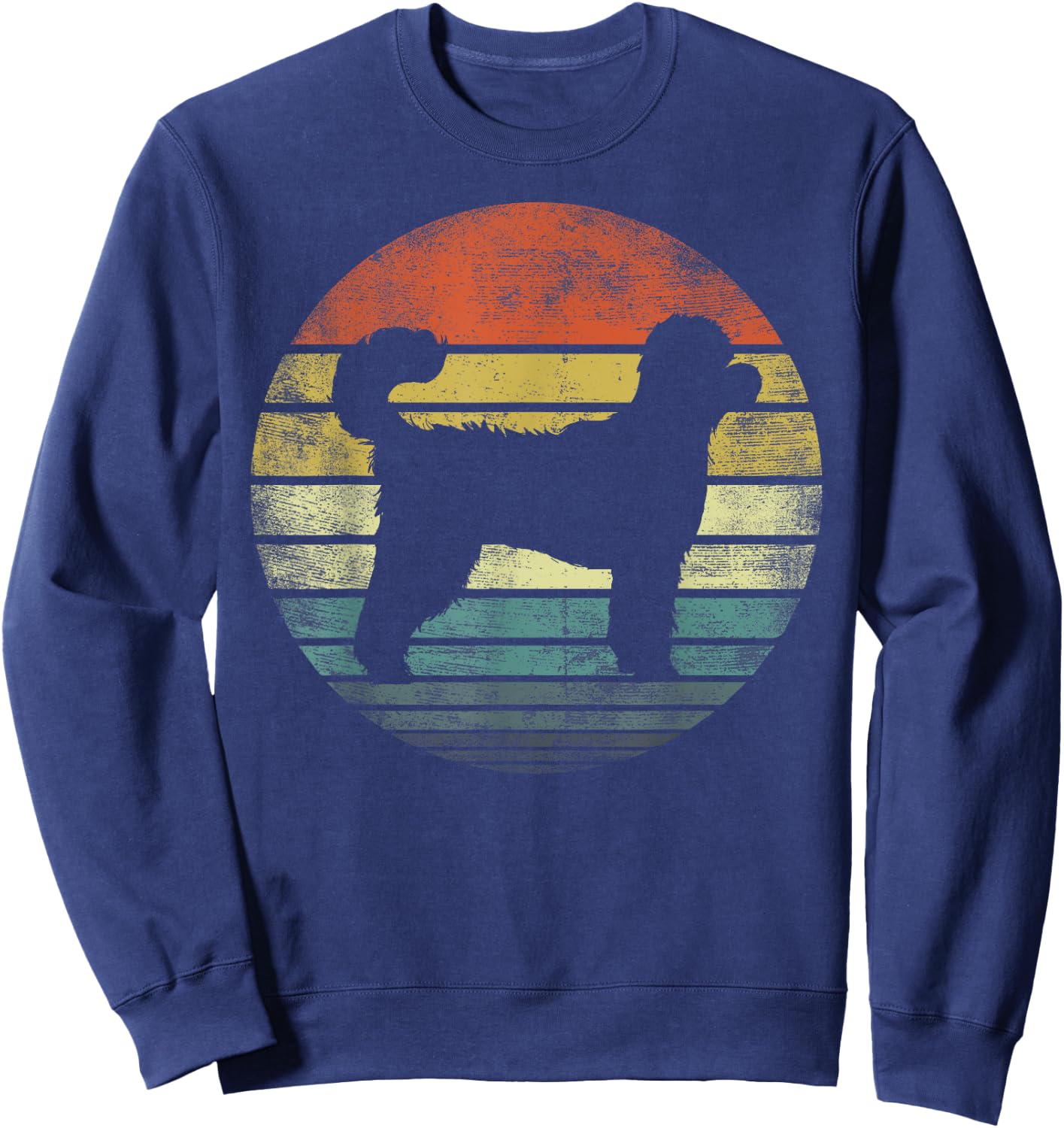 Goldendoodle Lover Owner Gifts Retro Sunset Dog Silhouette Women Kids Sweatshirt - Sweatshirt | Navy
