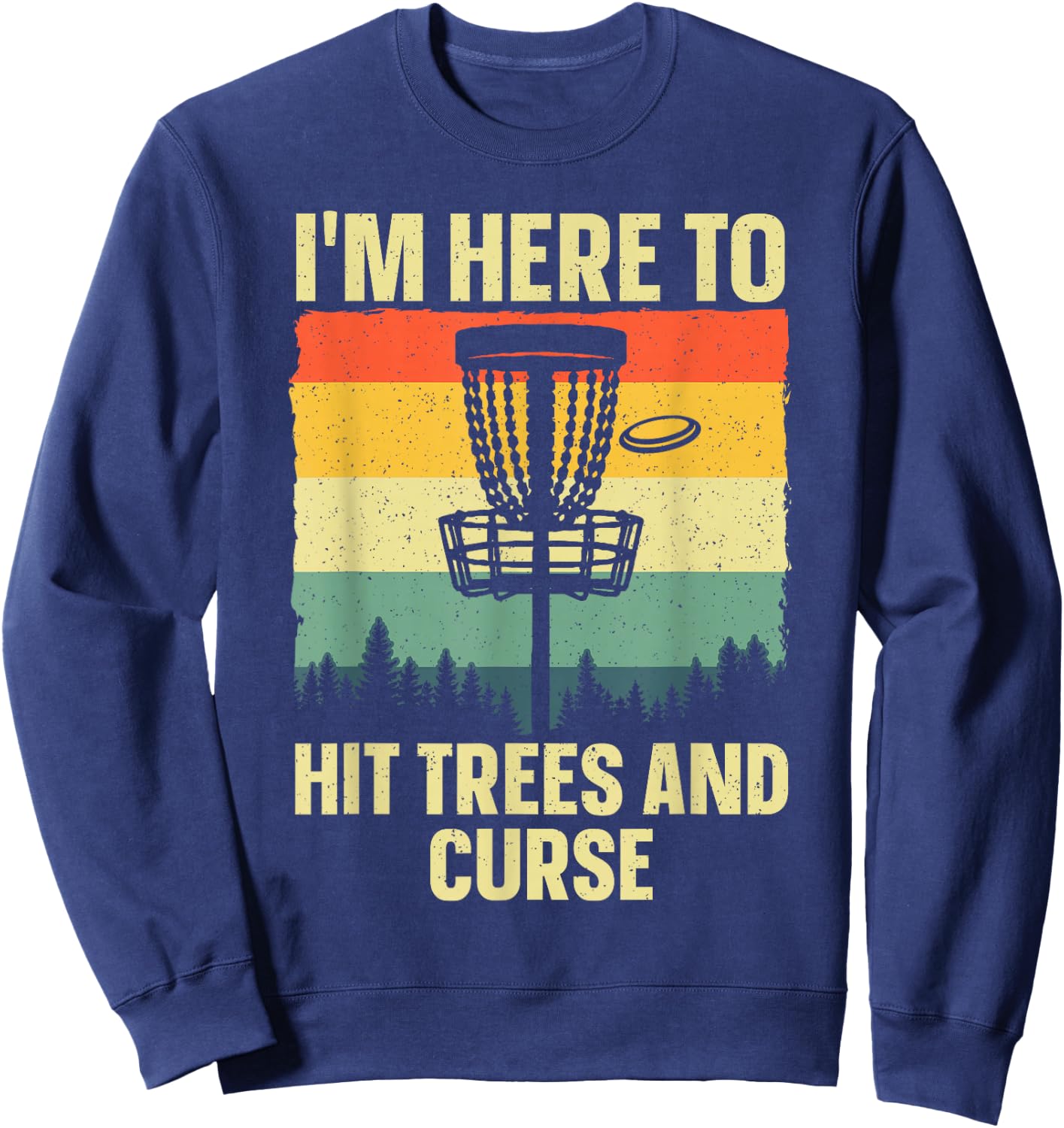 Best Disc Golf Art Women Kids Disc Golfer Disc Golf Sweatshirt - Sweatshirt | Navy