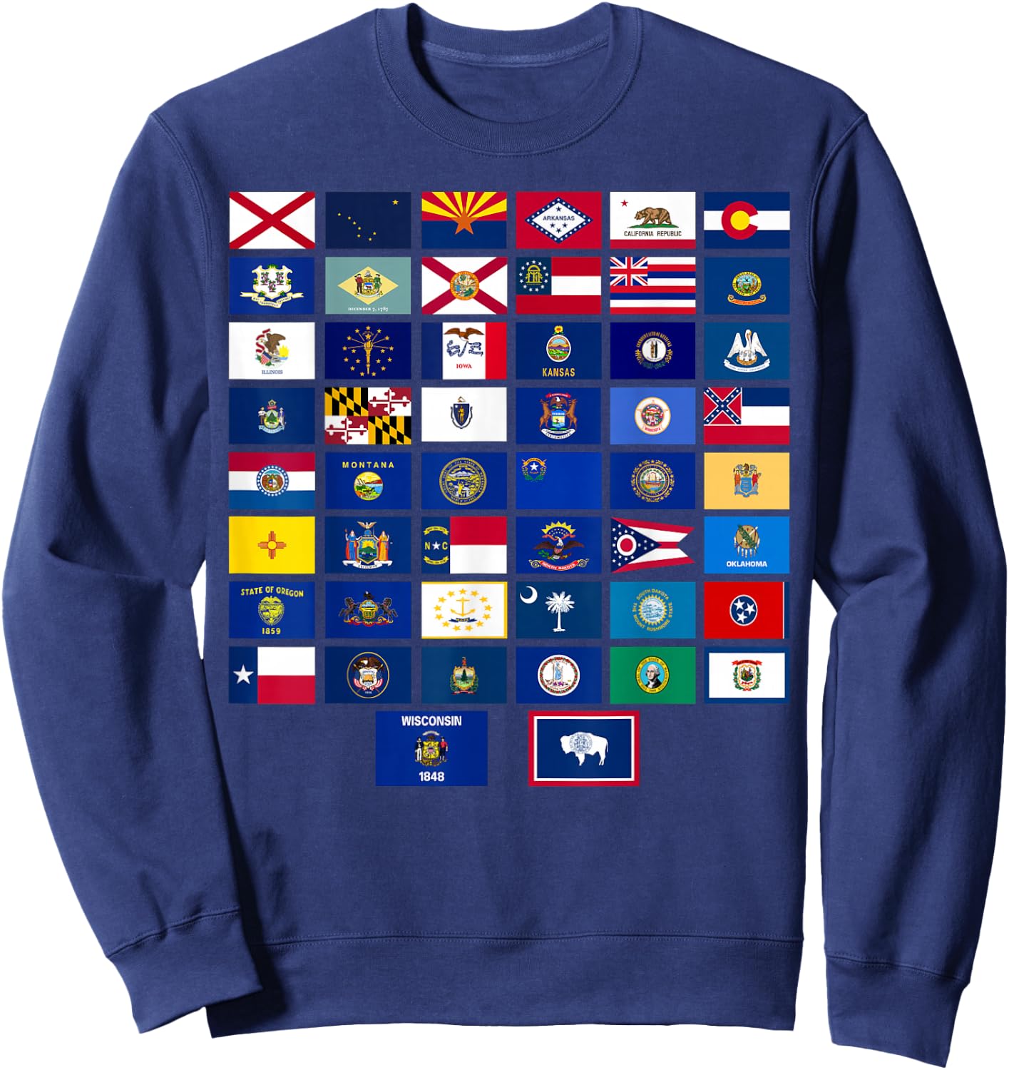 Flags of the US states Sweatshirt - Sweatshirt | Navy