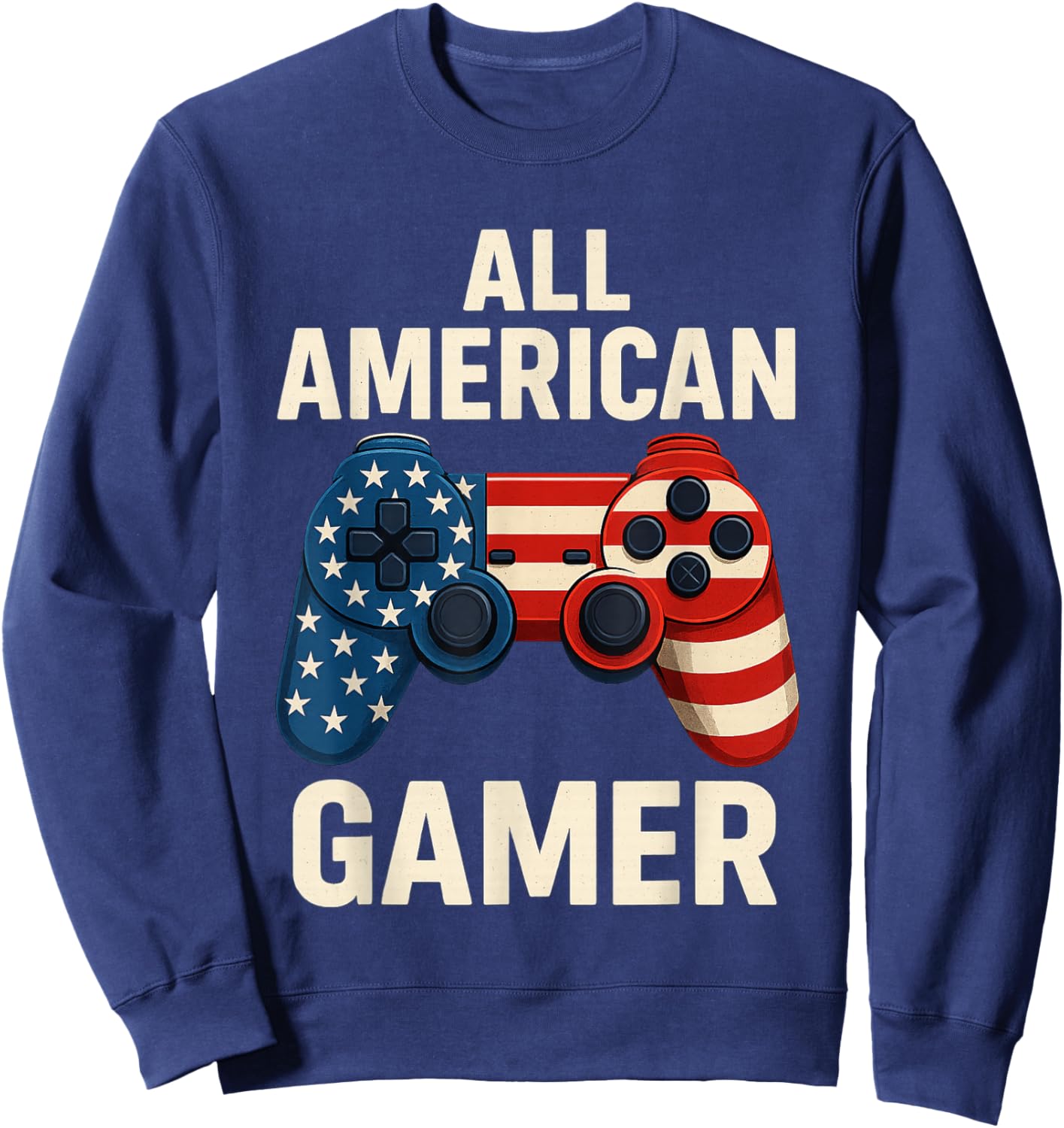 All American Gamer 4th of July Video Games Boys Teens Kids Sweatshirt - Sweatshirt | Navy