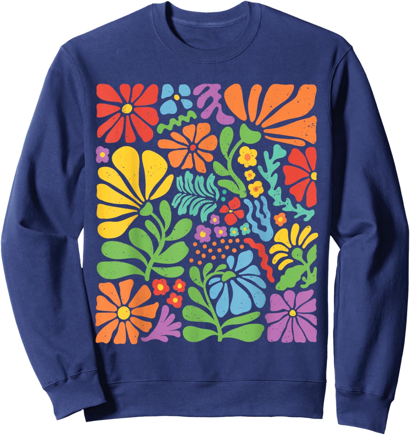 Subtle Wildflowers LGBTQ Month Rainbow Summer Boho Gay Pride Sweatshirt - Sweatshirt | Navy