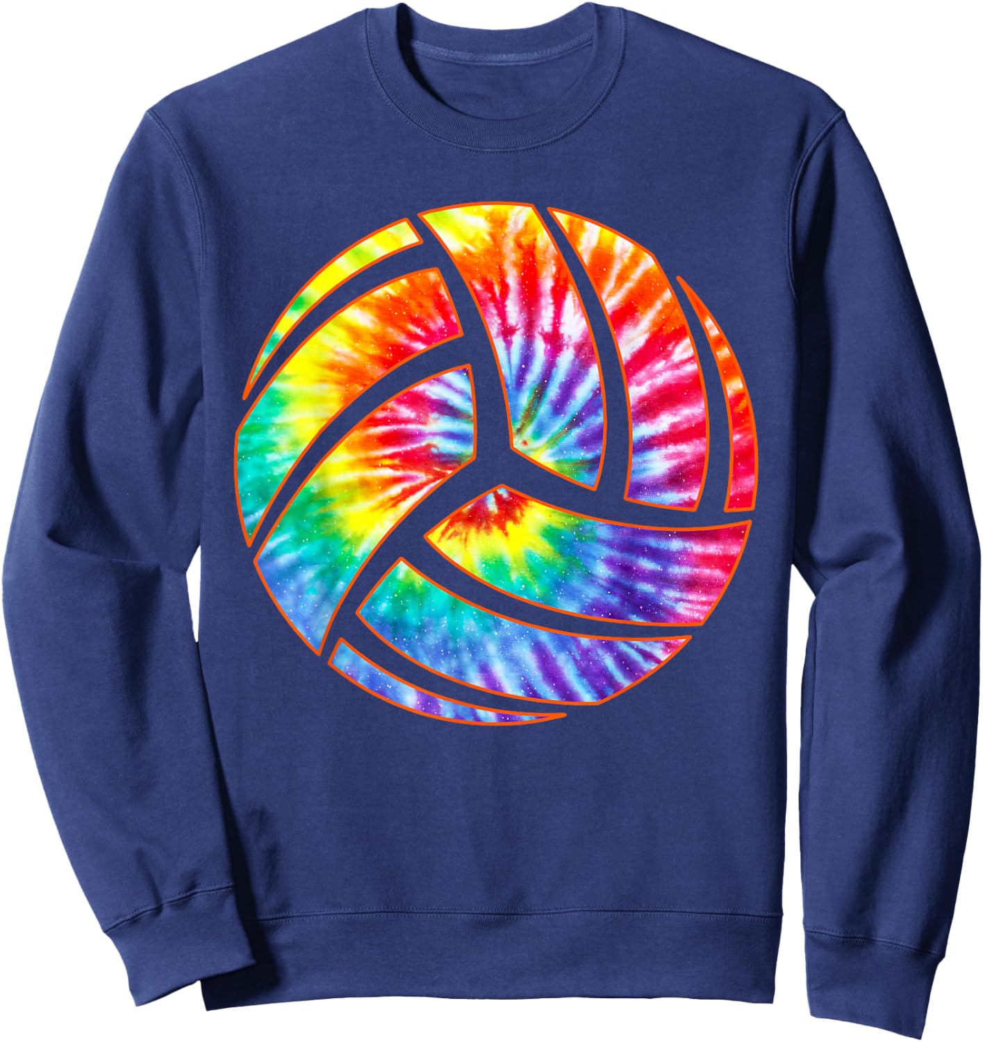 Tie Dye Colorful Volleyball Lover Player Tie Dye Volleyball Sweatshirt - Sweatshirt | Navy