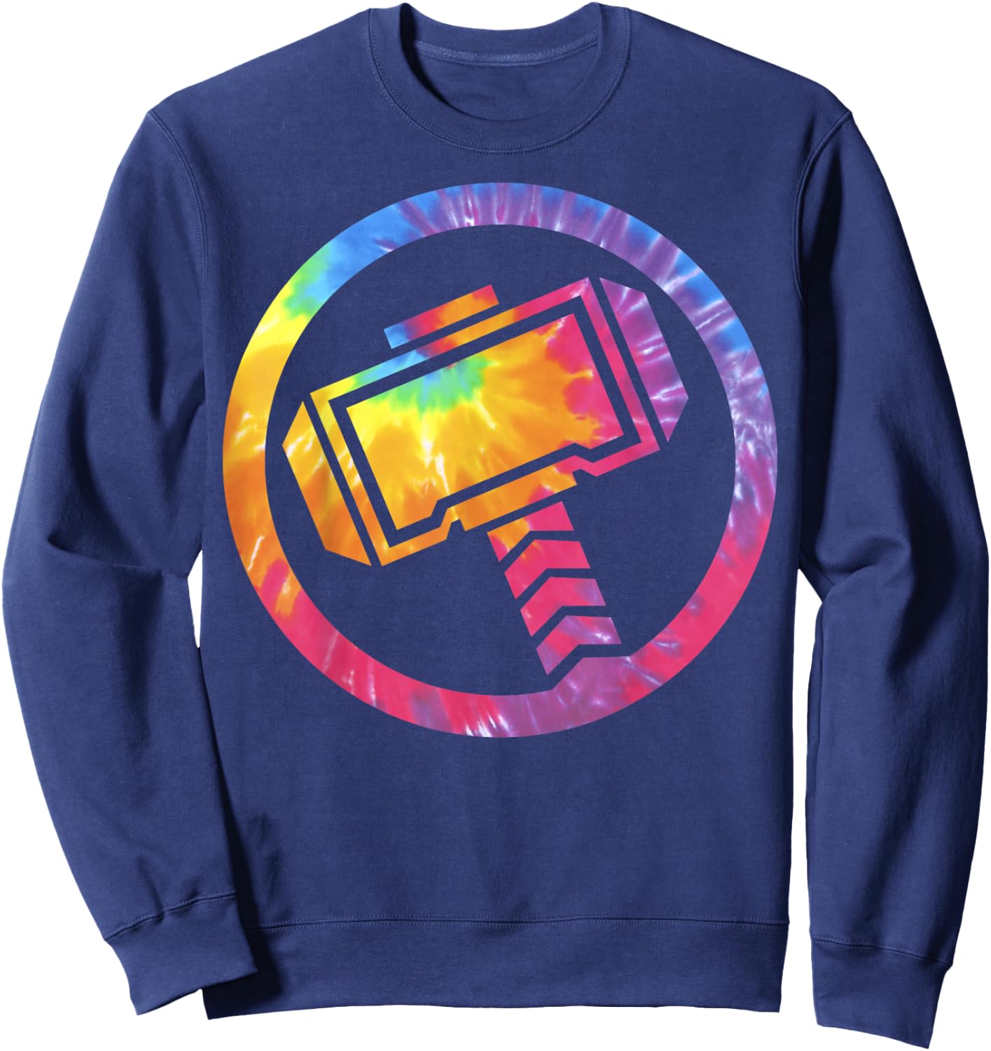 Marvel Thor Tie Dye Hammer Symbol Sweatshirt - Sweatshirt | Navy