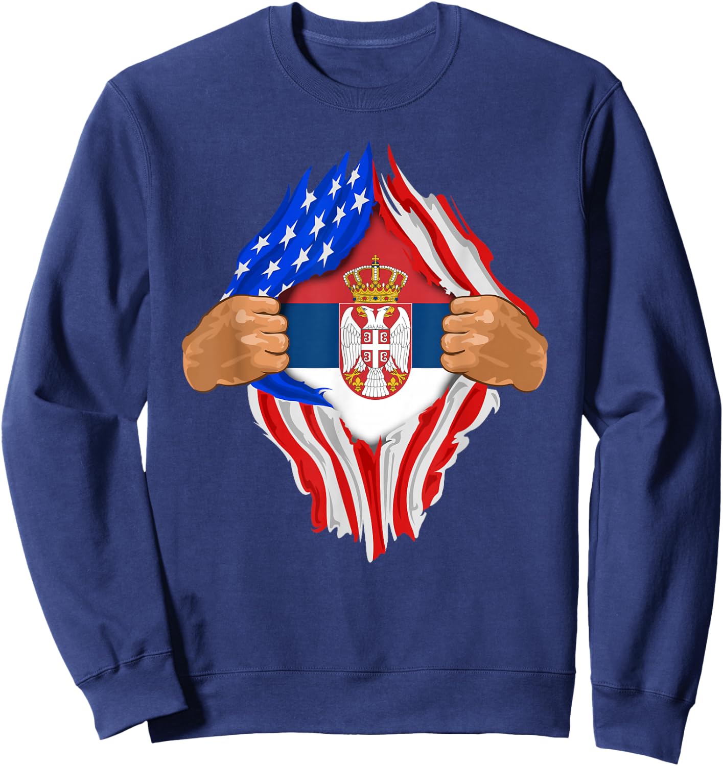 Serbian Blood Inside Me | Serbia Flag Gift Sweatshirt - Sweatshirt | Navy