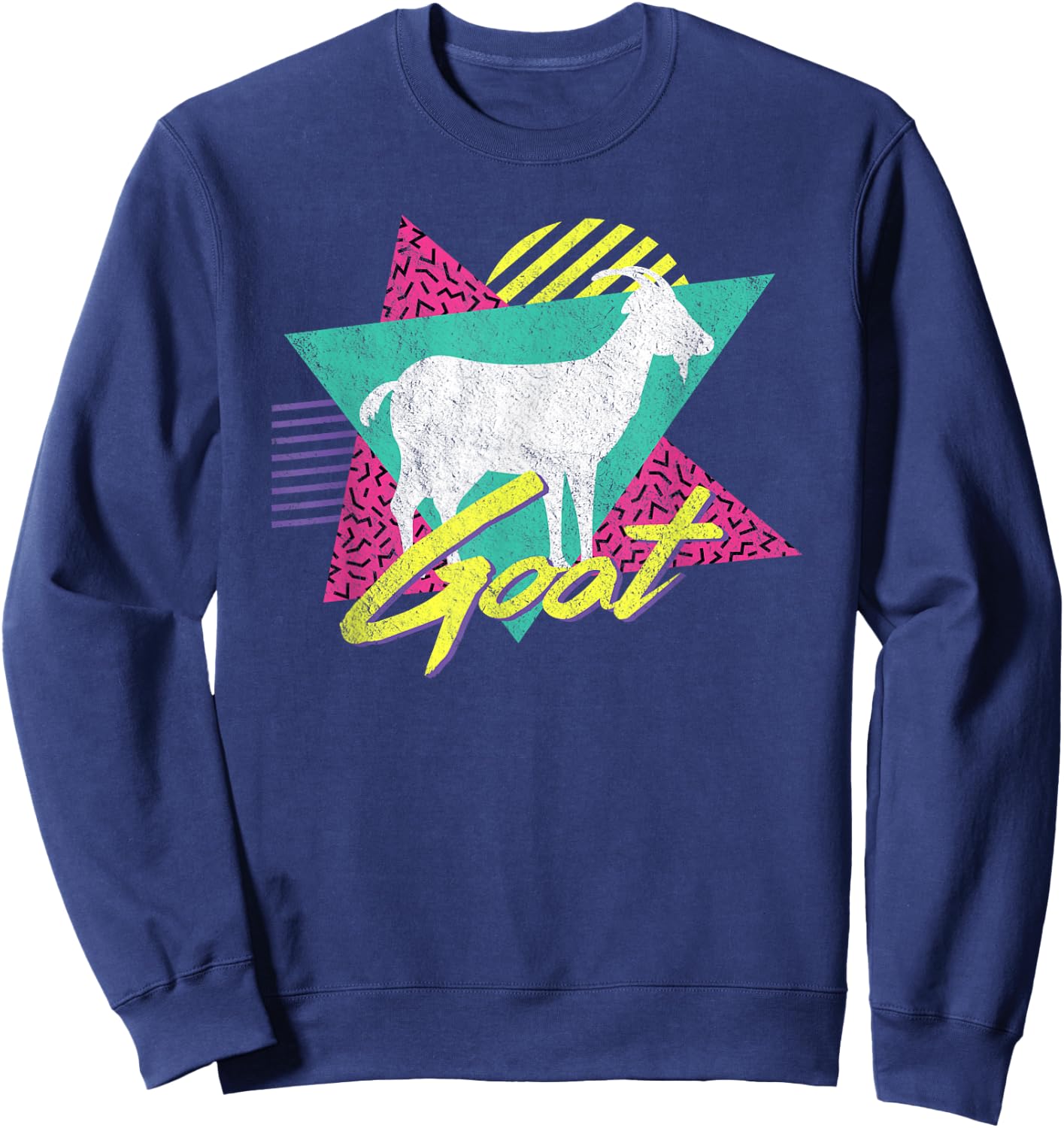 Vintage Retro 80s Or 90s Goat Sweatshirt - Sweatshirt | Navy