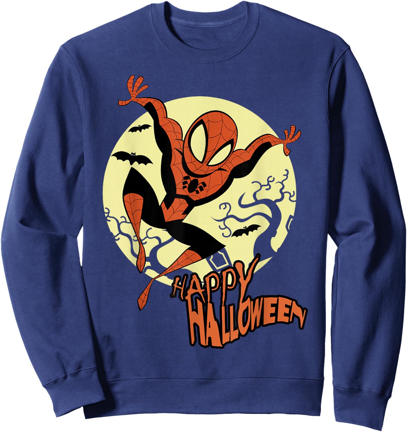 Marvel Spider-Man Moonlight Happy Halloween Sweatshirt - Sweatshirt | Navy