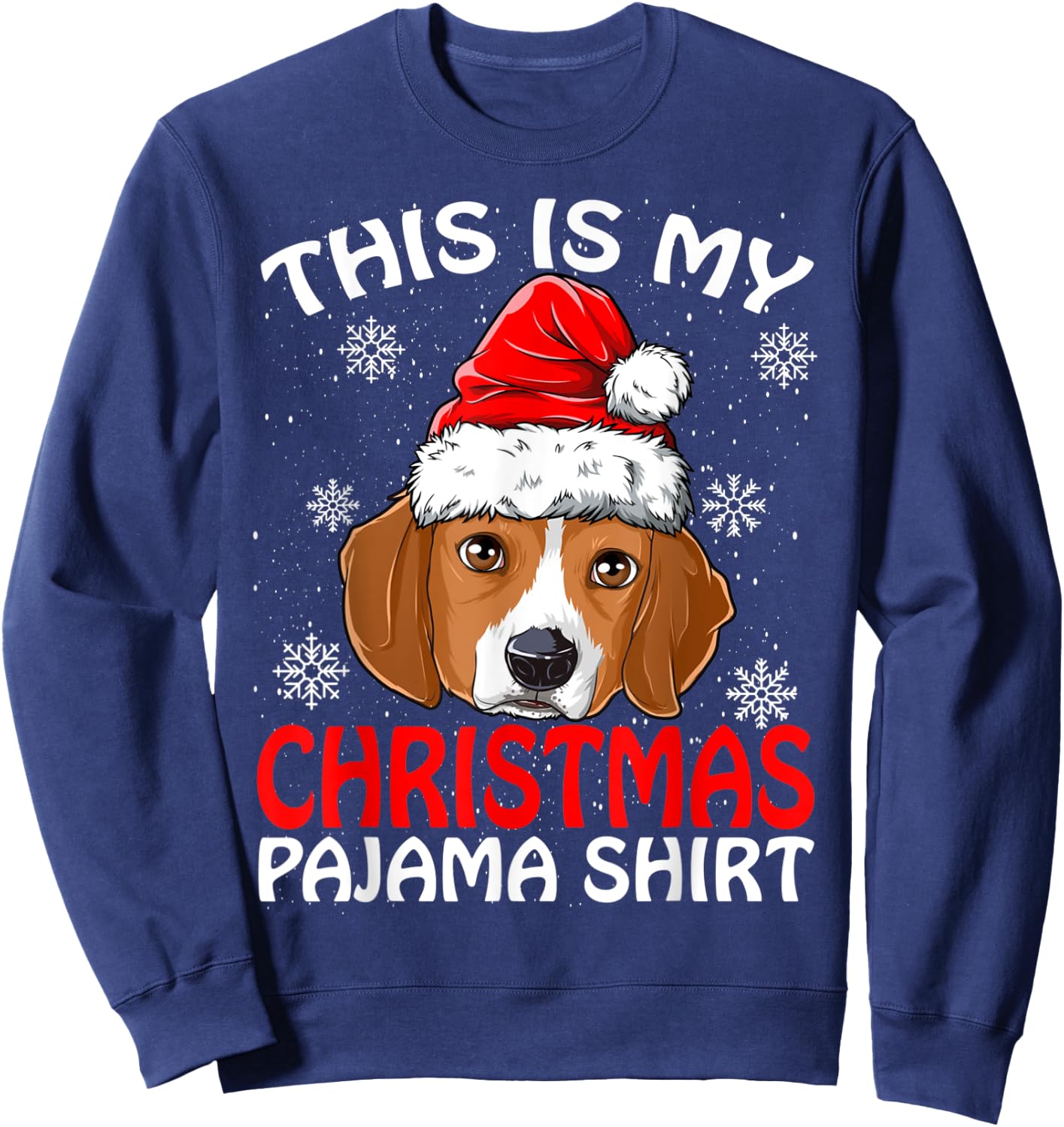 This Is My Christmas Pajama Shirt Beagle Christmas Sweatshirt - Sweatshirt | Navy