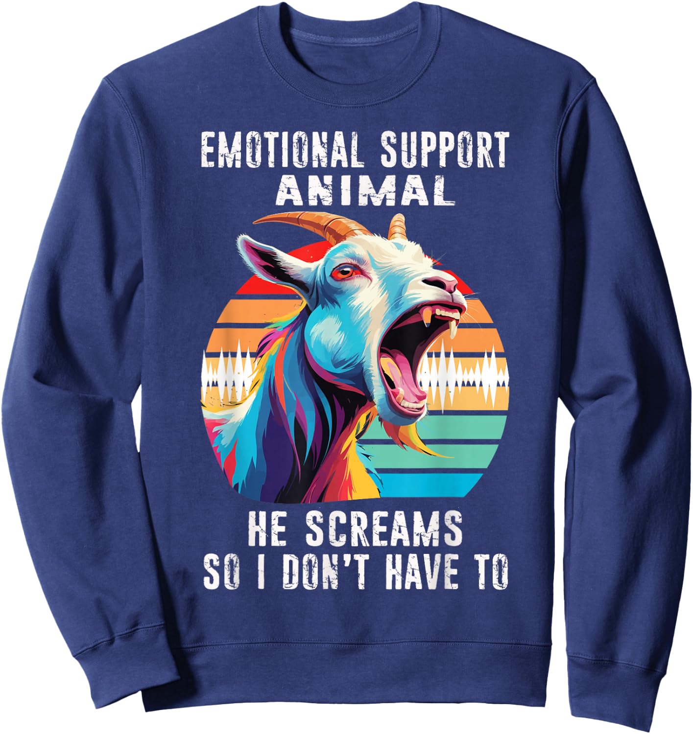 Goat Emotional Support Animal Goat Owner Raiser Sweatshirt - Sweatshirt | Navy