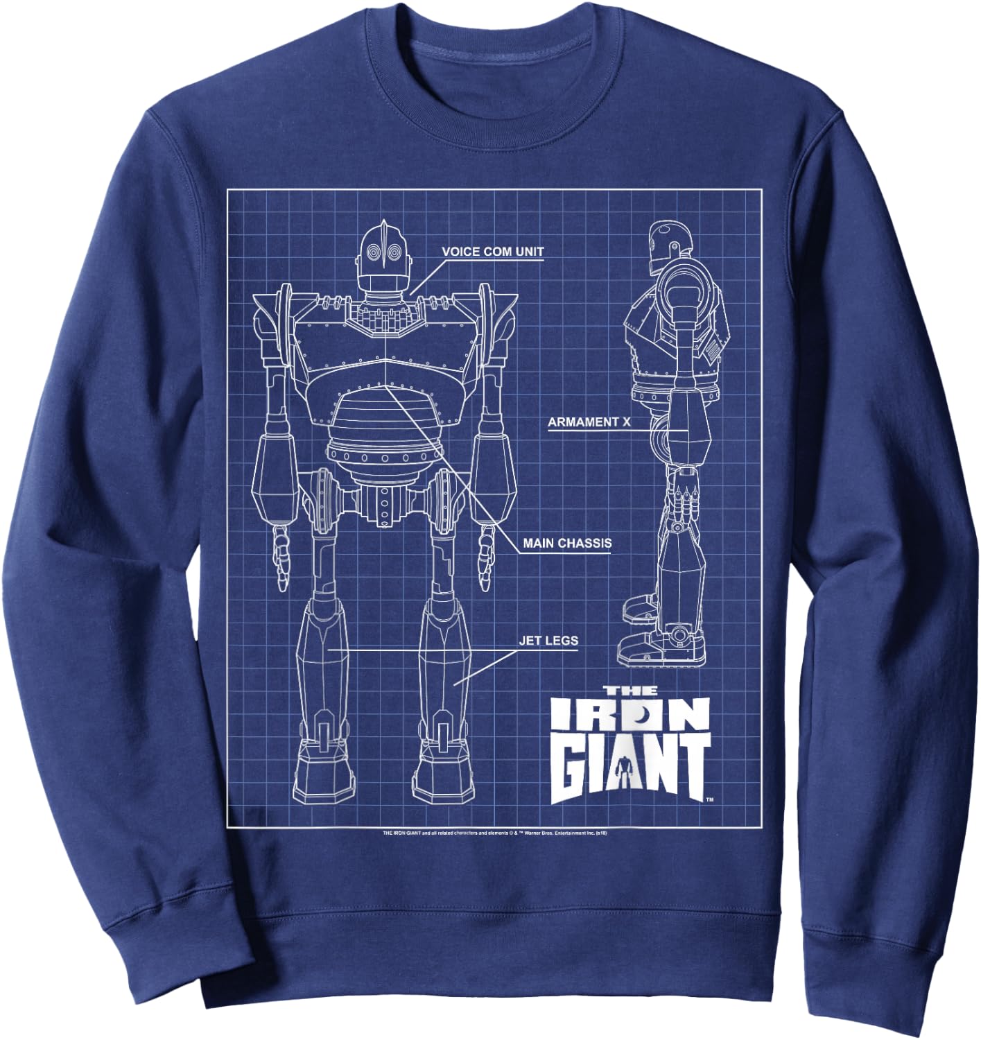 Iron Giant Schematic T Shirt Sweatshirt - Sweatshirt | Navy