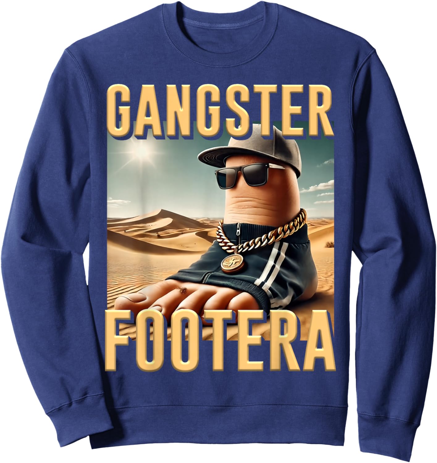 AI Meme Gangster Footera Brainrot Italian Joke Funny Sweatshirt - Sweatshirt | Navy