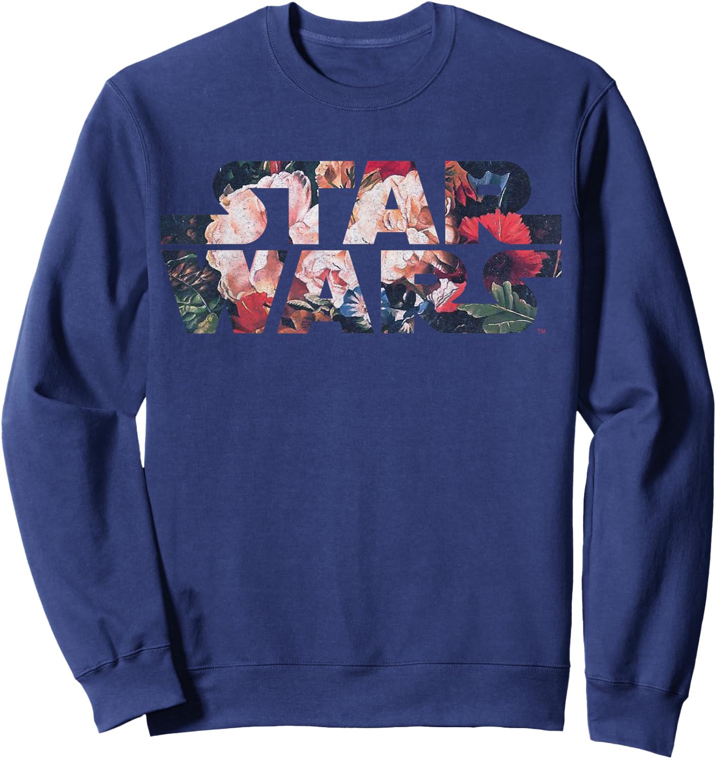 Star Wars Antique Flower Print Logo Graphic Sweatshirt - Sweatshirt | Navy