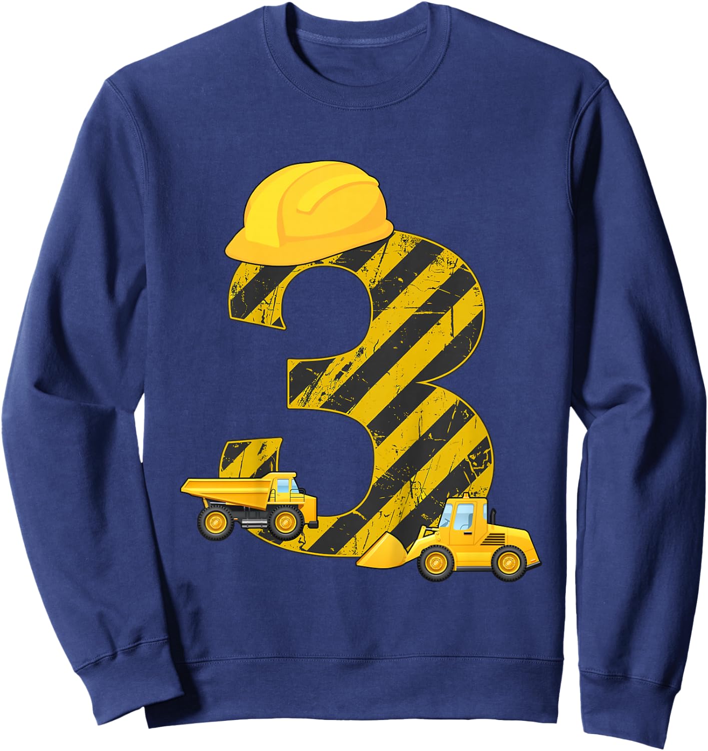 3rd Birthday Digger I 3 Years Builder Excavator Gift Sweatshirt - Sweatshirt | Navy