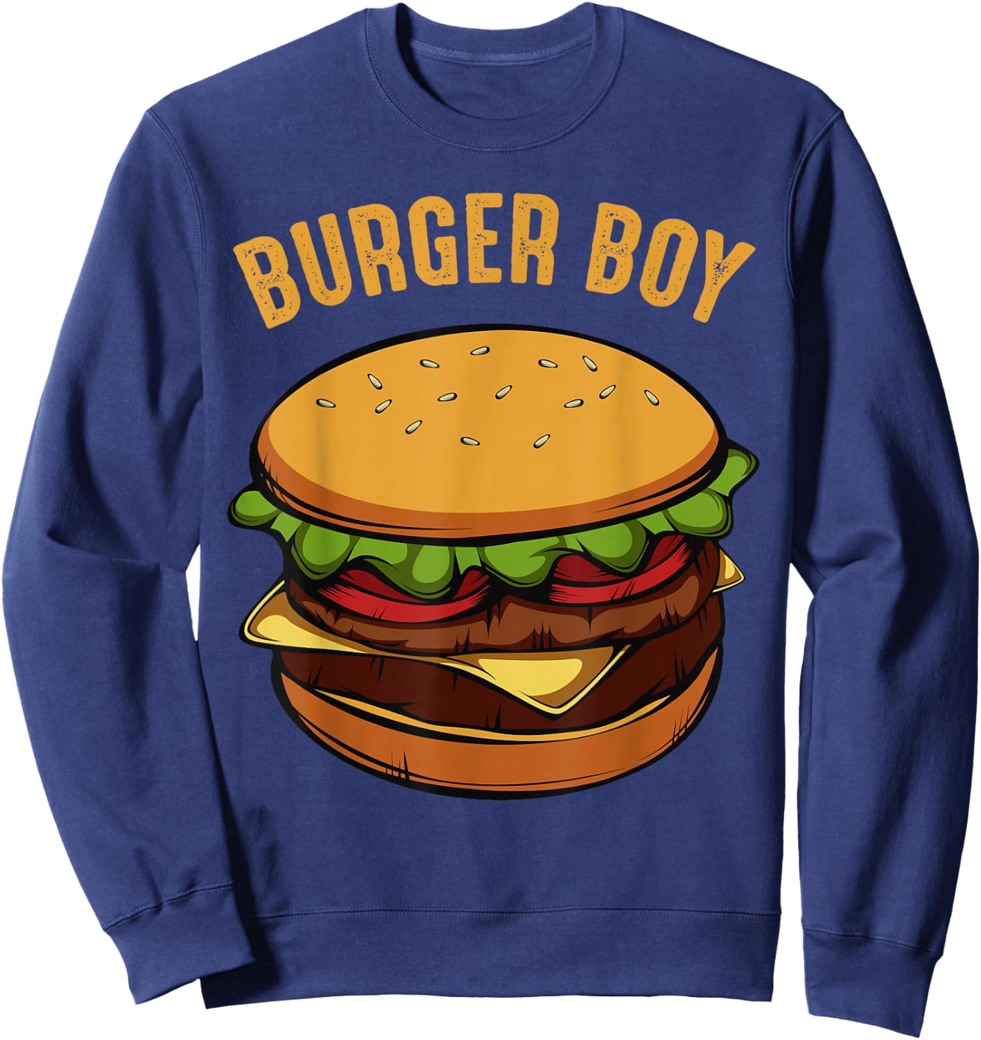 Hamburger Cheeseburger Burger Boy Funny Fast Food Lover Sweatshirt - Sweatshirt | Navy