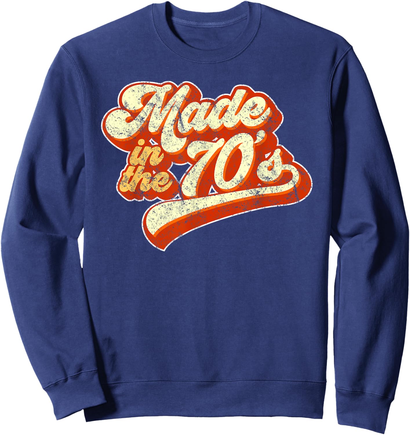 Made in the 70s Graphic Distressed Sweatshirt - Sweatshirt | Navy