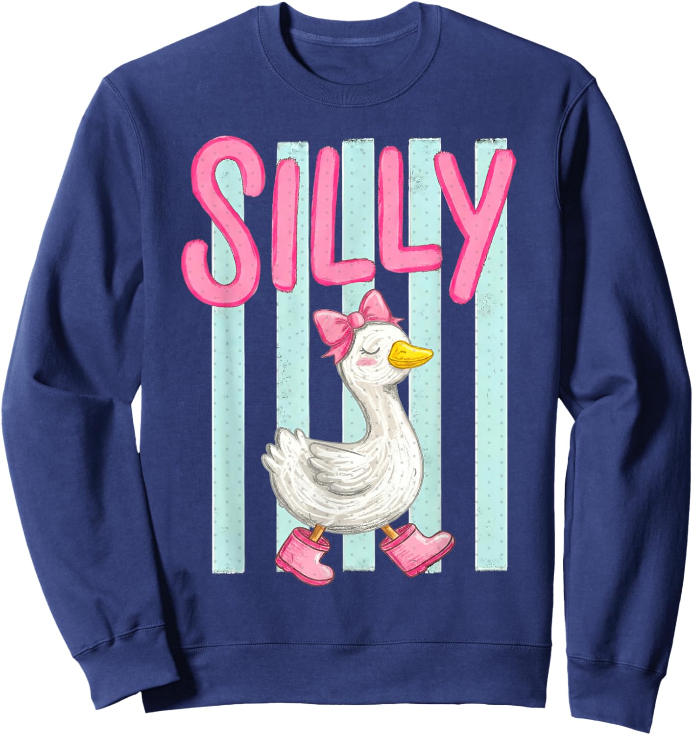 Silly Goose Stripes Watercolor Sweatshirt - Sweatshirt | Navy