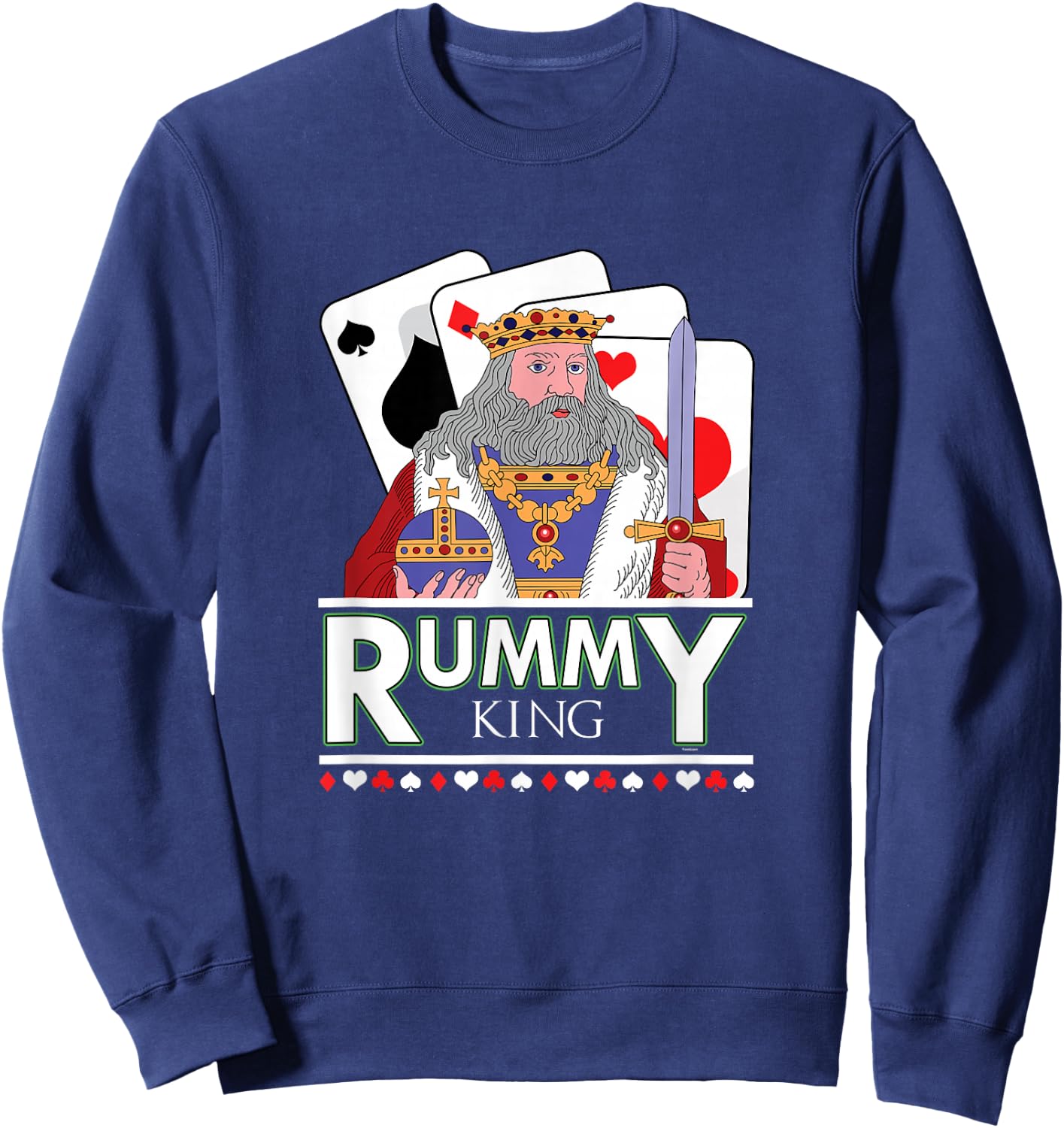 Gin Rummy King Card Game Playing Card Dice Poker Gift Sweatshirt - Sweatshirt | Navy
